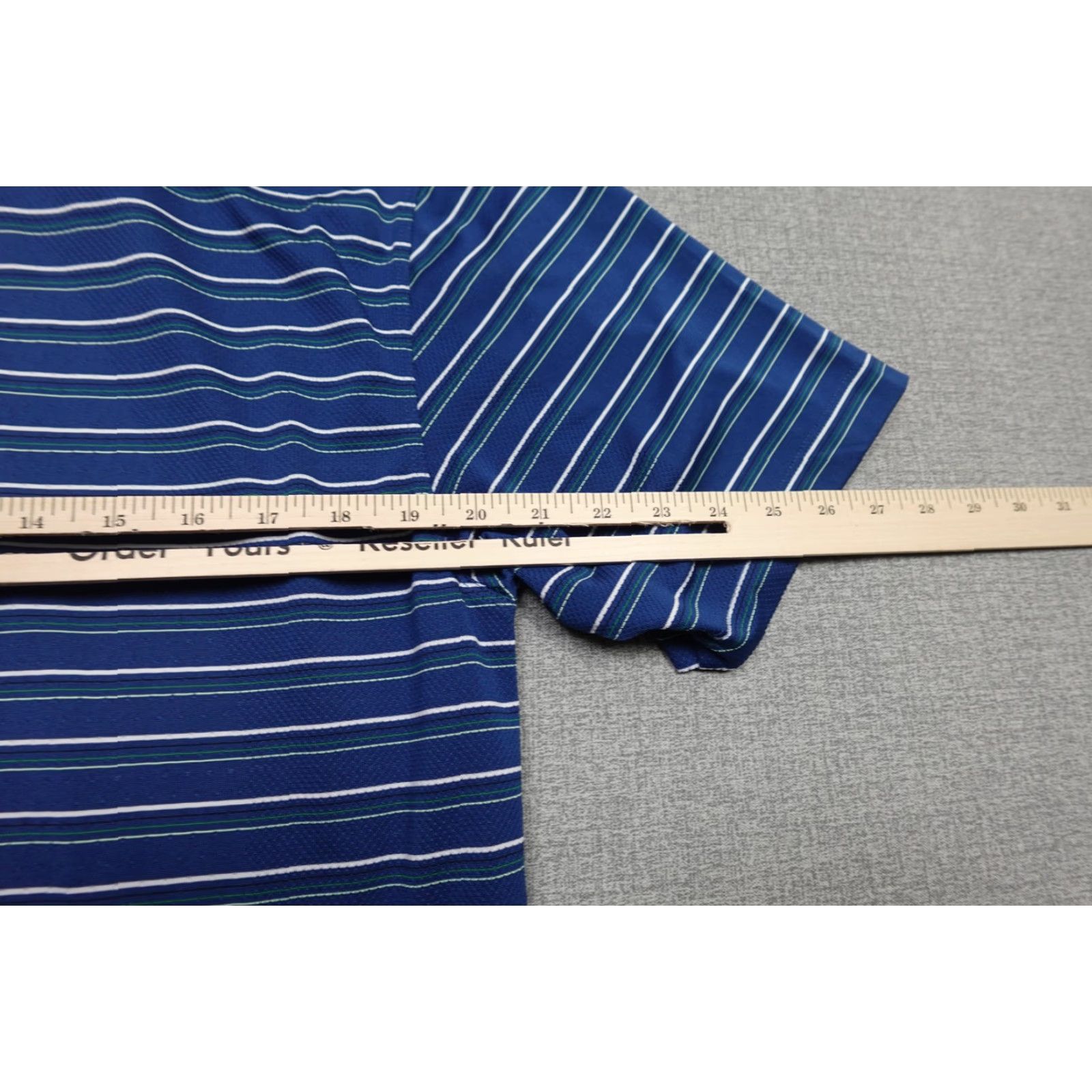 Nike Nike Golf Polo Mens L Blue Stripe FIT Dry Lightweight Short Sleeve Polo Shirt Size US L / EU 52-54 / 3 - 6 Thumbnail