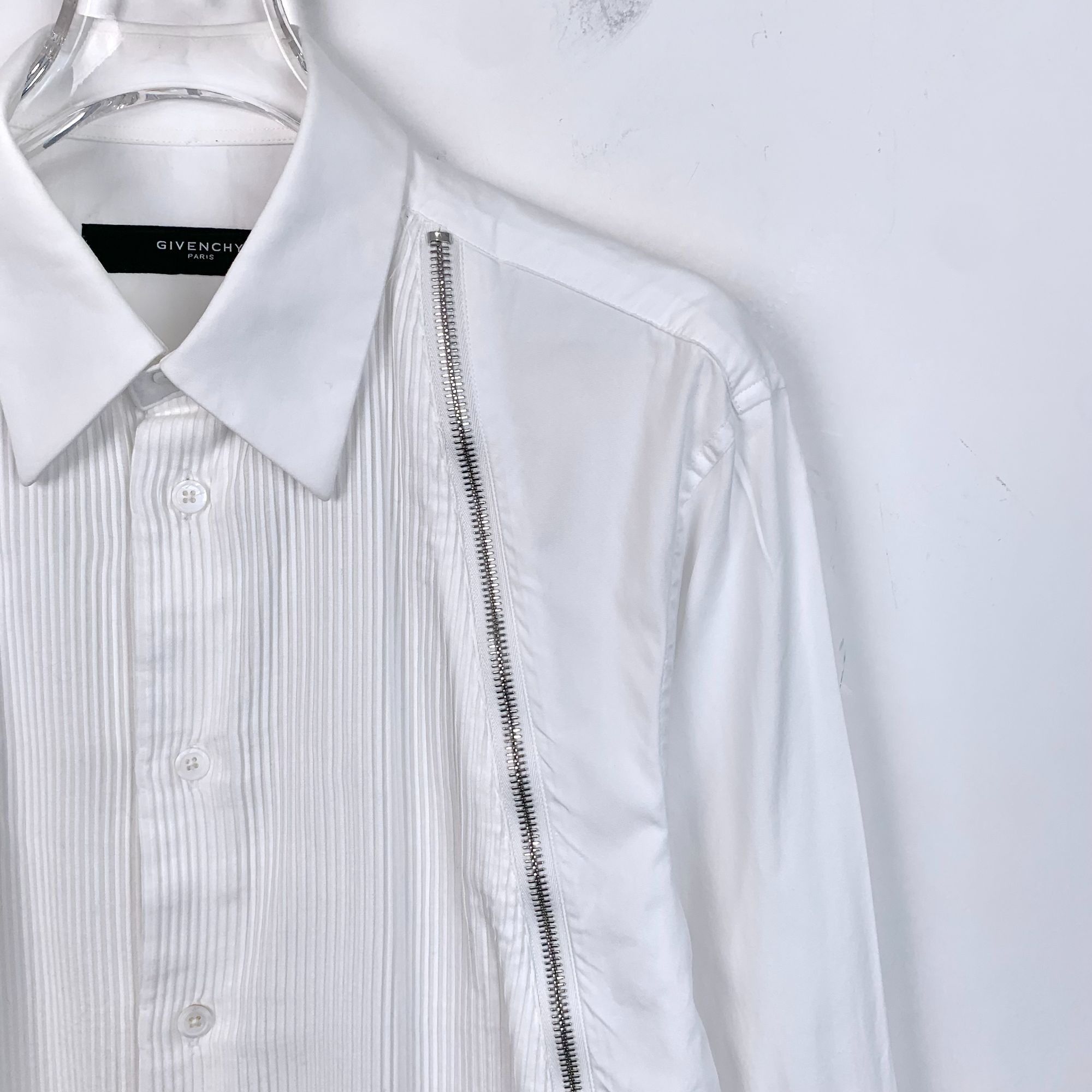 Givenchy Givenchy White Asymmetrical Zipper Cotton Polo Shirt (Size 3 Size US XXS / EU 40 - 6 Thumbnail