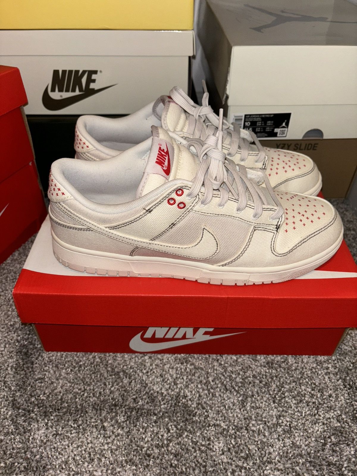 image of Sashiko Nike Dunk Light Orewood Brown Shoes in Beige, Men's (Size 11)