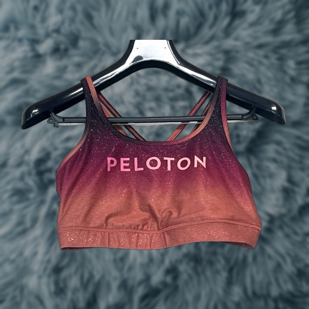 Vintage Peloton Sports Bra Shirt Women L Orange Solid Crossback Wireless Breathable Stretch Compression Gym Workout Activewear Shorts? Size ONE SIZE - 1 Thumbnail