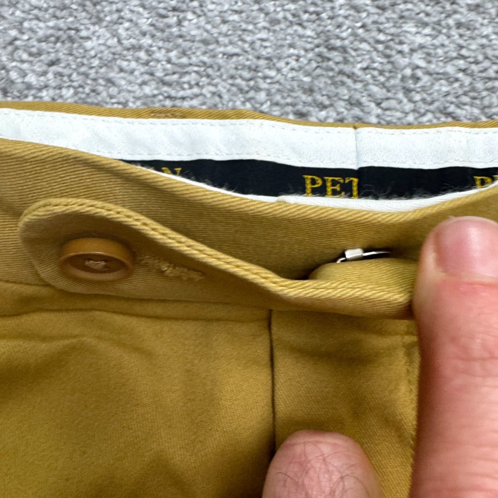 Vintage Peter Christian Cotton Chino Pants 36x28 Mustard Yellow Straight Leg Slacks Mens Size US 36 / EU 52 - 6 Thumbnail