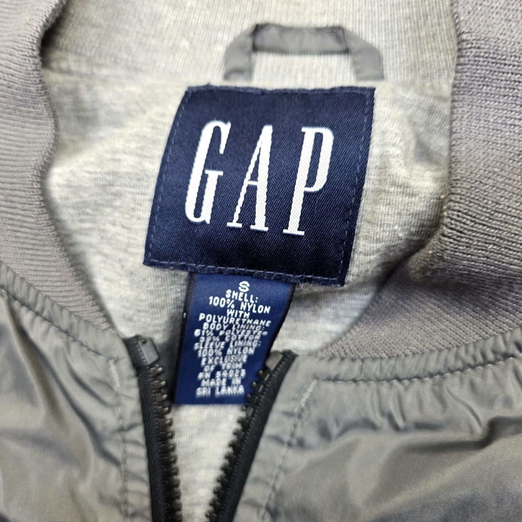 Gap GAP Bomber Jacket Mens Gray Small Lightweight Zip Military Flight Nylon Size US S / EU 44-46 / 1 - 6 Thumbnail