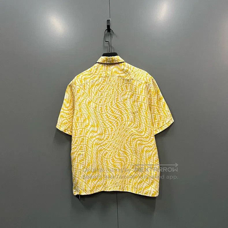 Fendi Fendi size 39 Yellow full print FF silk shirt Size US XS / EU 42 / 0 - 2 Thumbnail