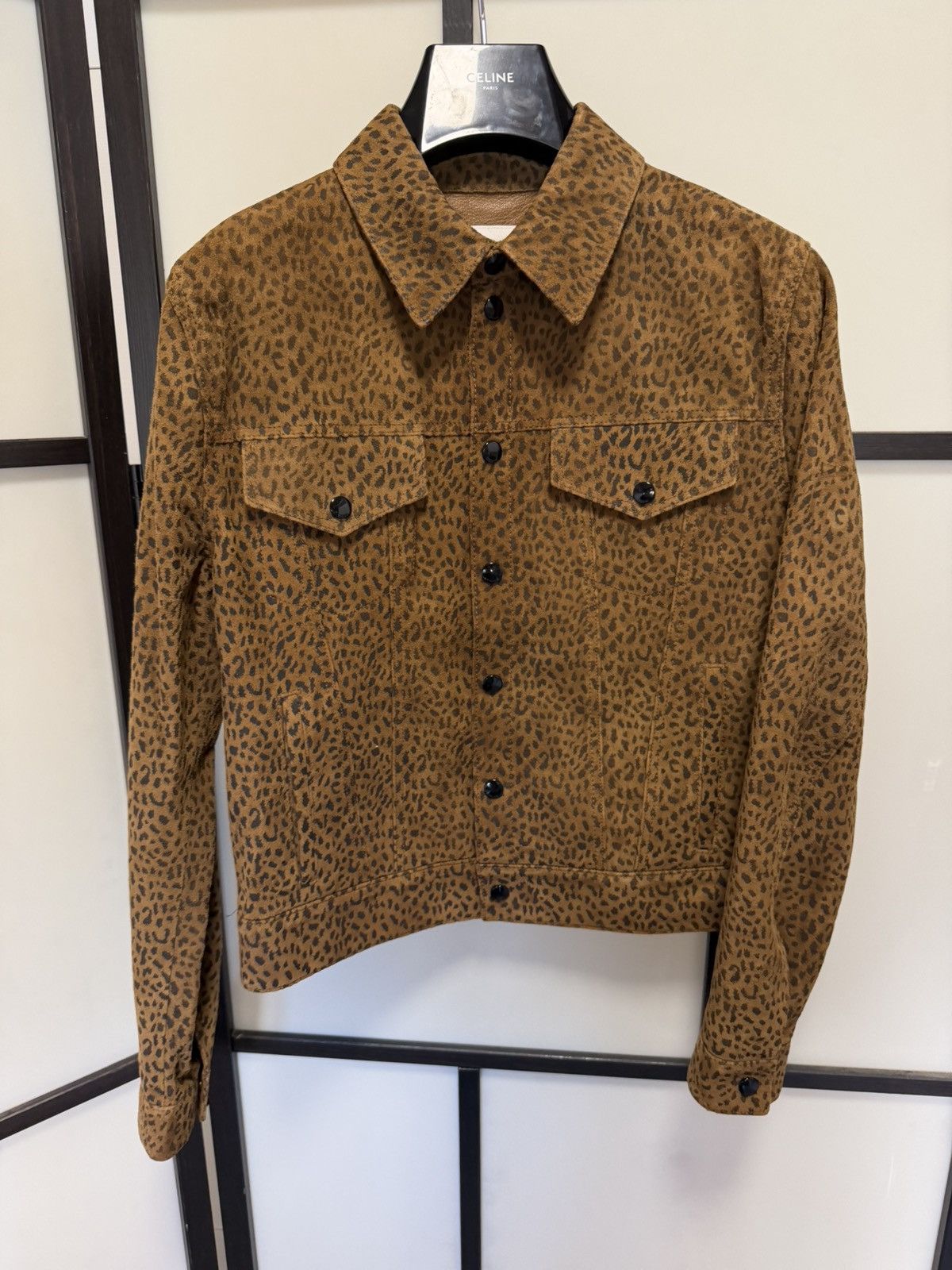 Celine × Hedi Slimane RARE - FW20 Leopard Print Suede Trucker Jacket Size US S / EU 44-46 / 1 - 14 Thumbnail