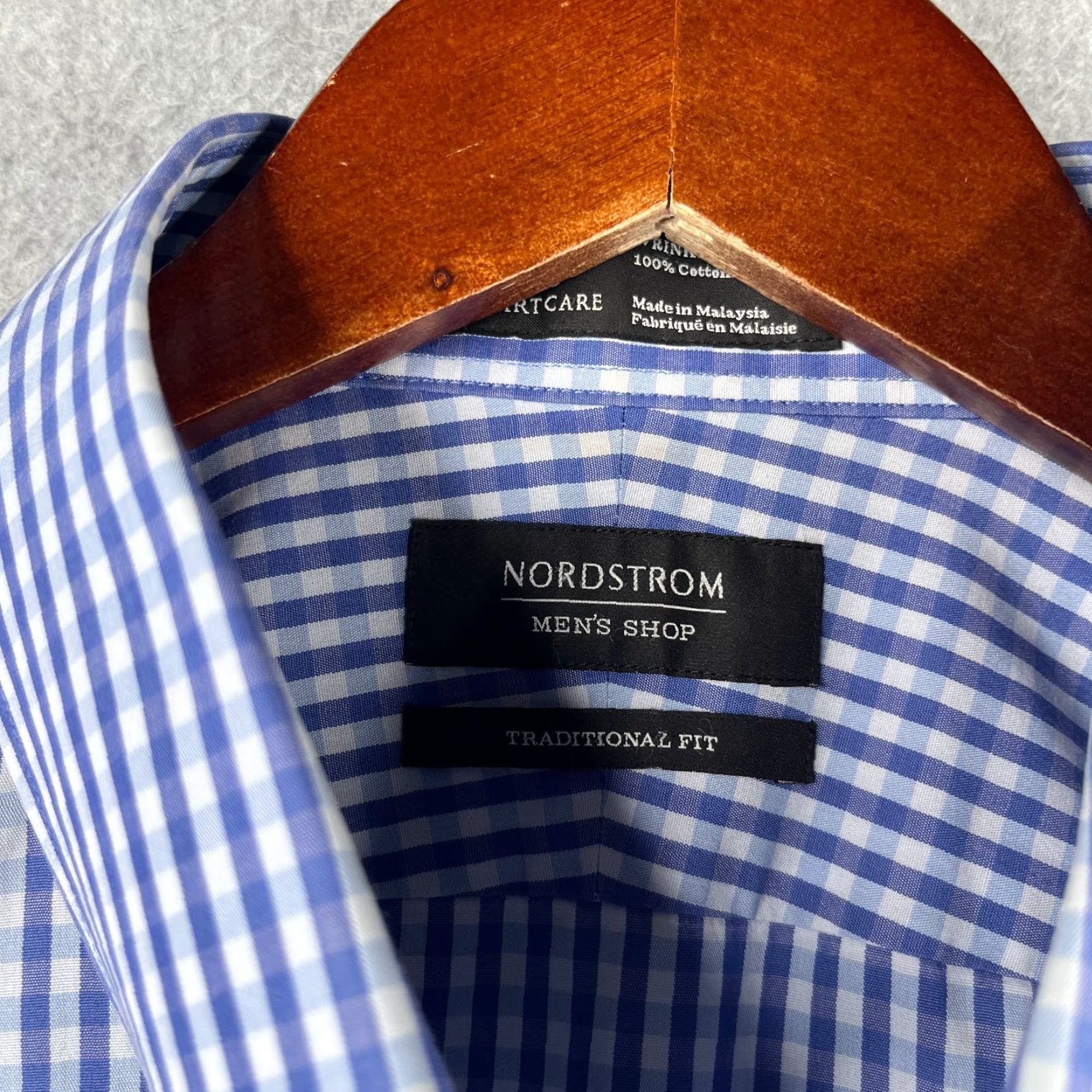 Nordstrom Nordstrom Mens Shop Shirt Large Wrinkle Free Casual Button Up Long Sleeve Plaid Blue Cotton Woven Button-Down Pocketed Classic Regular L Mens Shirt Size US L / EU 52-54 / 3 - 5 Thumbnail