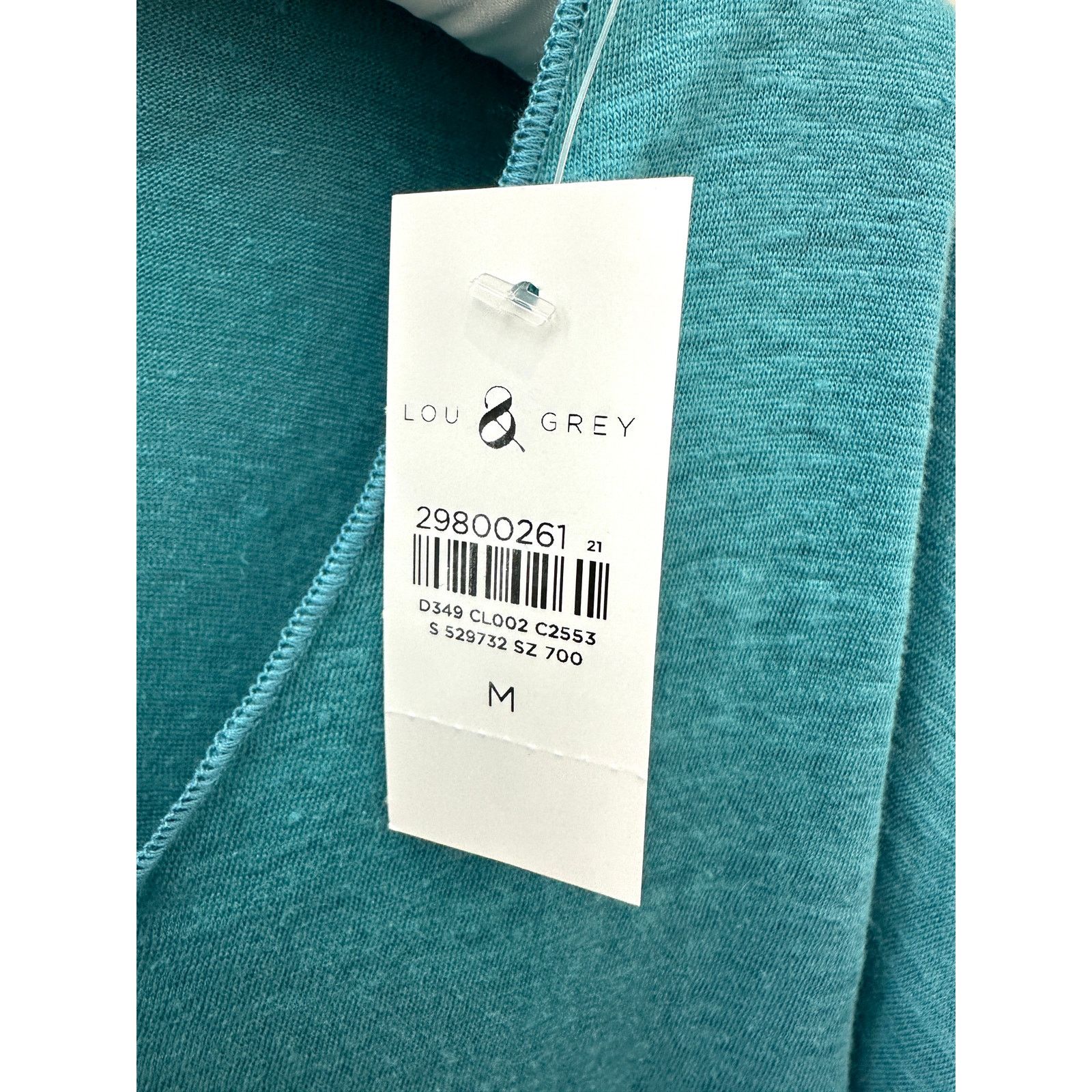 Lou & Grey LOU & GREY | Linen Blue Scoop Neck Short Sleeve Cropped Tee Size M / US 6-8 / IT 42-44 - 6 Thumbnail