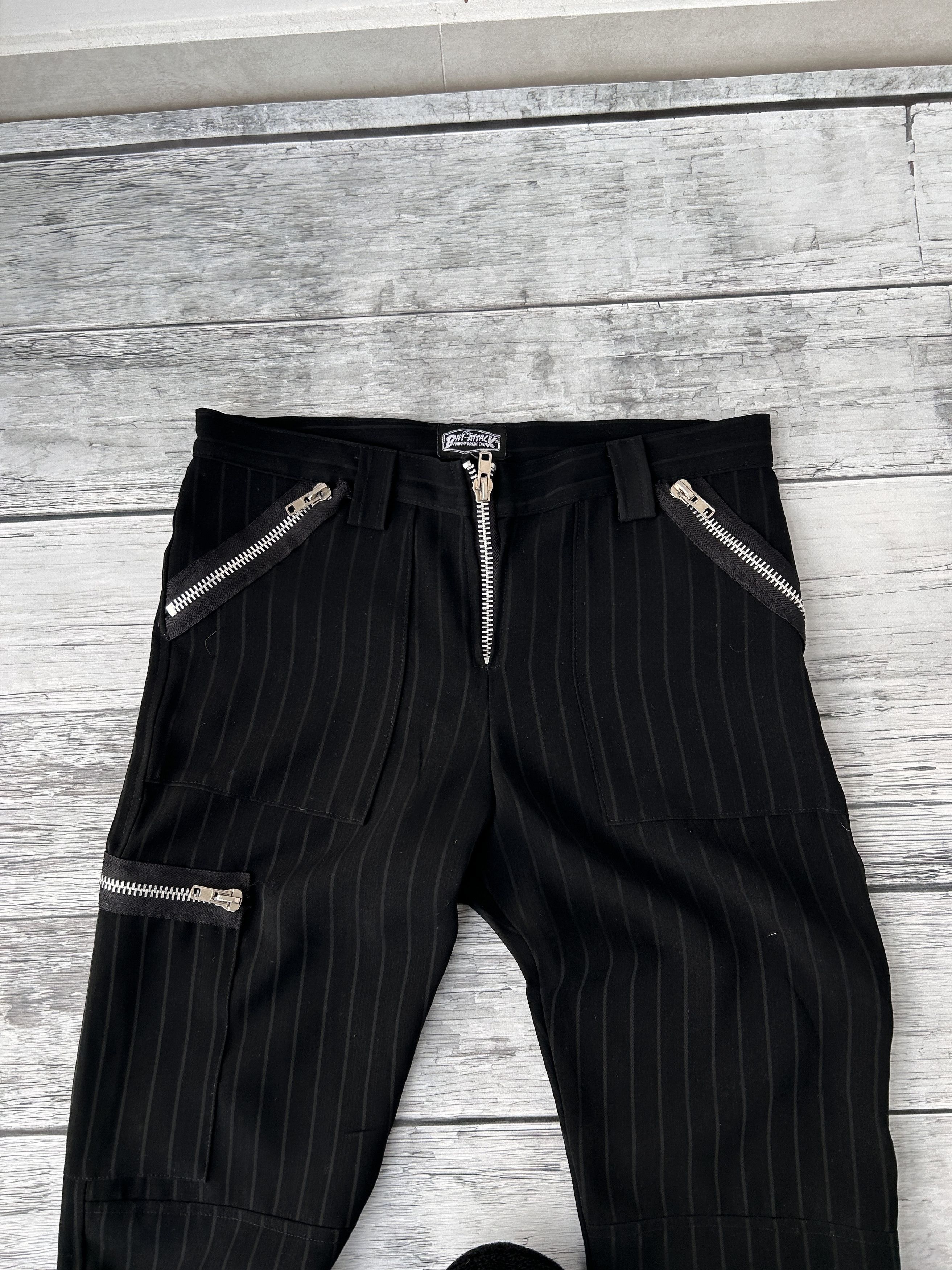 Vintage Vintage Punk Zipper Pants Pinstripe Gothic Techwear Bondage Size US 30 / EU 46 - 4 Thumbnail