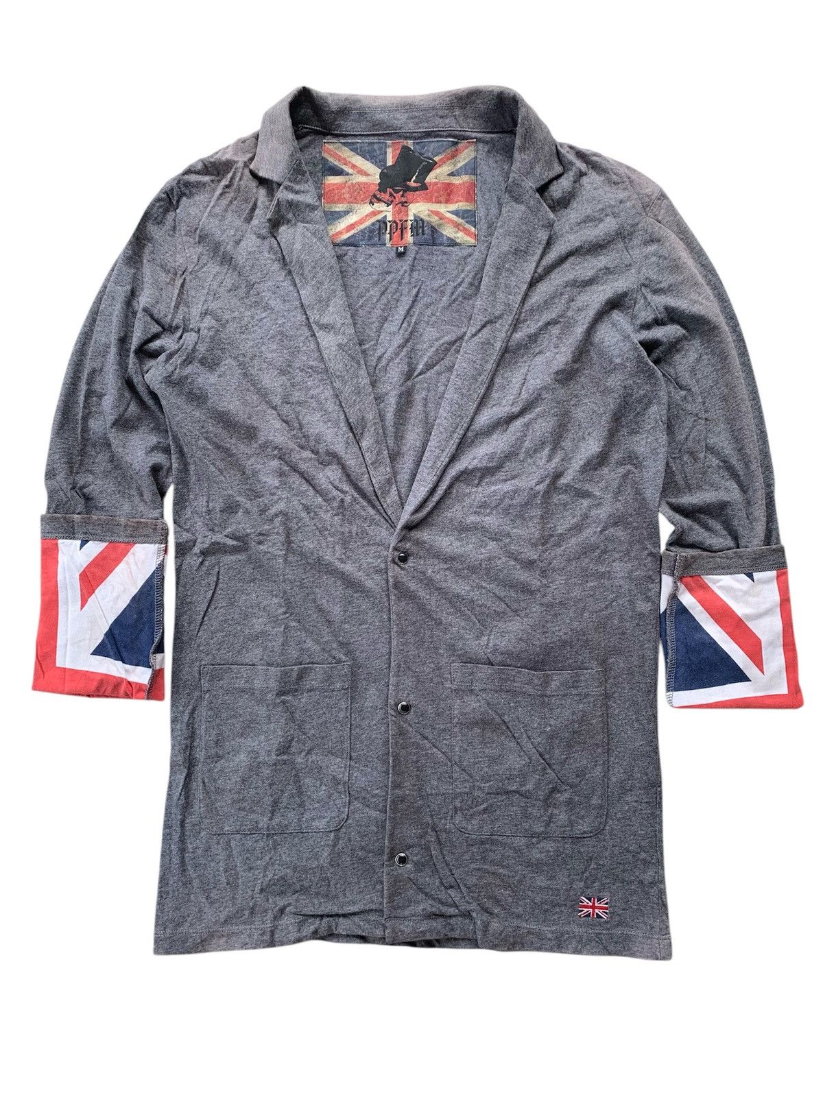 PPFM PPFM Sunfaded Vintage Cardigan Double Weist UK Flag Sleeve Size US M / EU 48-50 / 2 - 4 Thumbnail