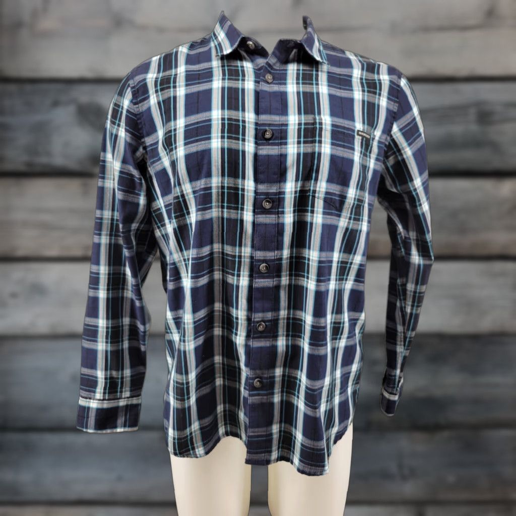 Oakley Oakley Mens Button-Up Shirt Long Sleeve Plaid Blue Regular Fit Size M Size US M / EU 48-50 / 2 - 1 Thumbnail