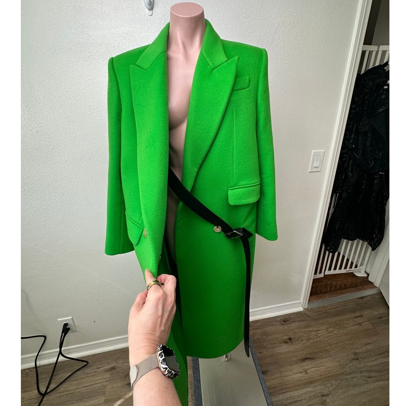 Alexander McQueen Alexander McQueen Lime Green Fitted Wool Coat Made in Italy Size M / US 6-8 / IT 42-44 - 6 Thumbnail