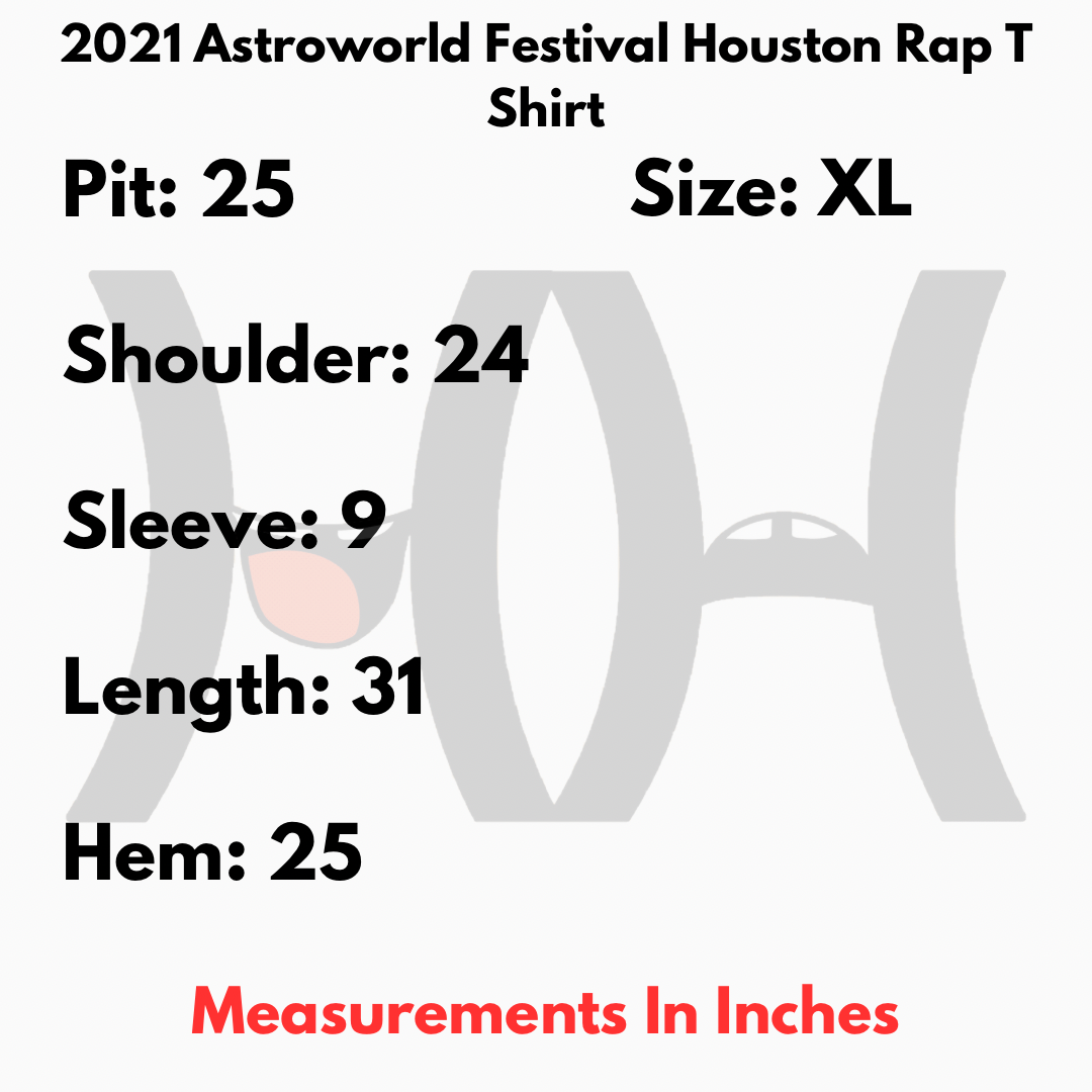 Travis Scott 2021 Astroworld Festival Houston Rap T Shirt Size US XL / EU 56 / 4 - 6 Thumbnail