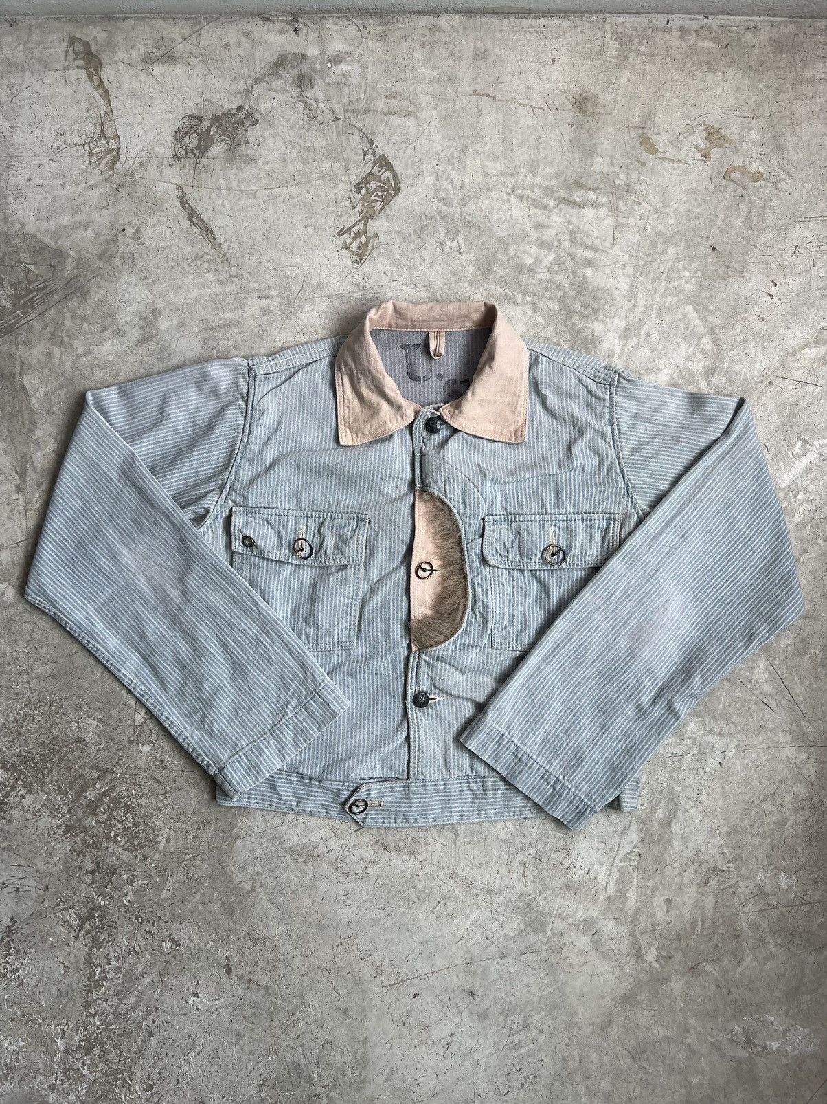 Kapital Vintage Kapital Stripe Military Denim Jacket Size US S / EU 44-46 / 1 - 5 Thumbnail