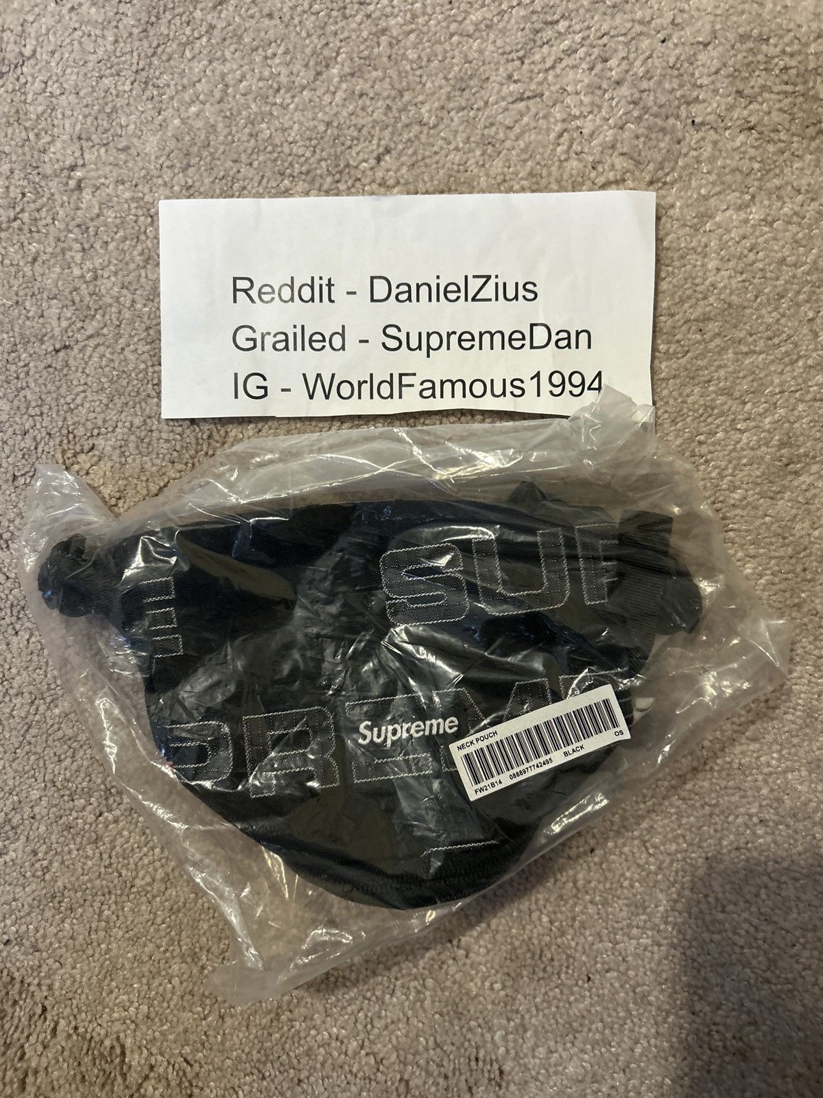 Supreme Supreme Neck Pouch 'Black' Size ONE SIZE - 3 Thumbnail