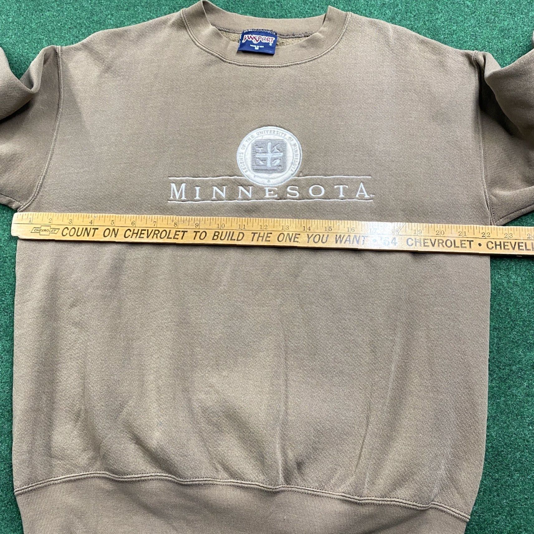 Vintage VINTAGE Unbranded Sweatshirt Mens M Brown Embroidered Pullover Sweater USA MADE Cotton Microfiber Logo 90s Vintage College City USA University Script Size US M / EU 48-50 / 2 - 6 Thumbnail