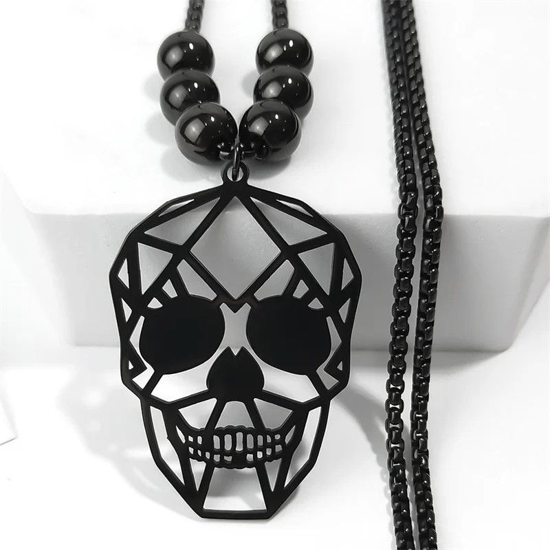 Jewelry Gothic Skull Pendant Charms Necklace Emblem Size ONE SIZE - 1 Thumbnail