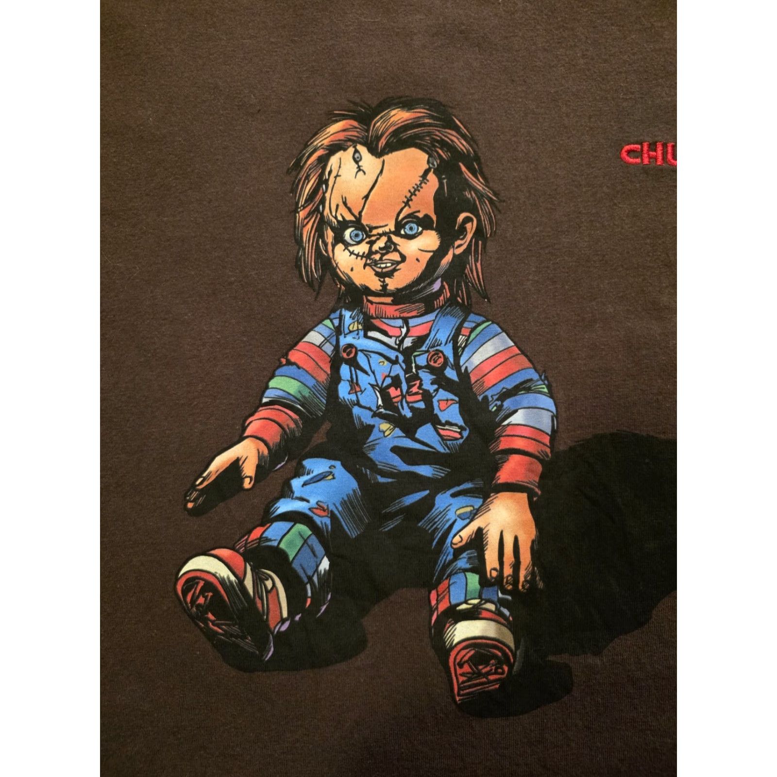 Palace VINTAGE Chucky X Shoe Palace T-Shirt Brown Mens L Double-Sided Halloween Horror Graphic Print Crew Neck Short Sleeve Size US L / EU 52-54 / 3 - 3 Thumbnail
