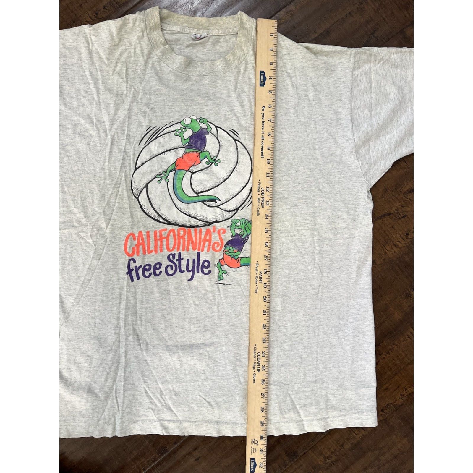 Fruit Of The Loom VINTAGE California Geckos Volleyball T-Shirt Men 2XL Summer Neon Beach Surf 90s Size US XXL / EU 58 / 5 - 4 Thumbnail