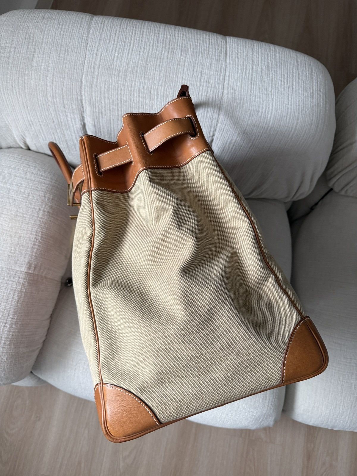 Hermes Birkin HAC 50 Naturel Barenia and Canvas Flag 2014 Size ONE SIZE - 22 Thumbnail