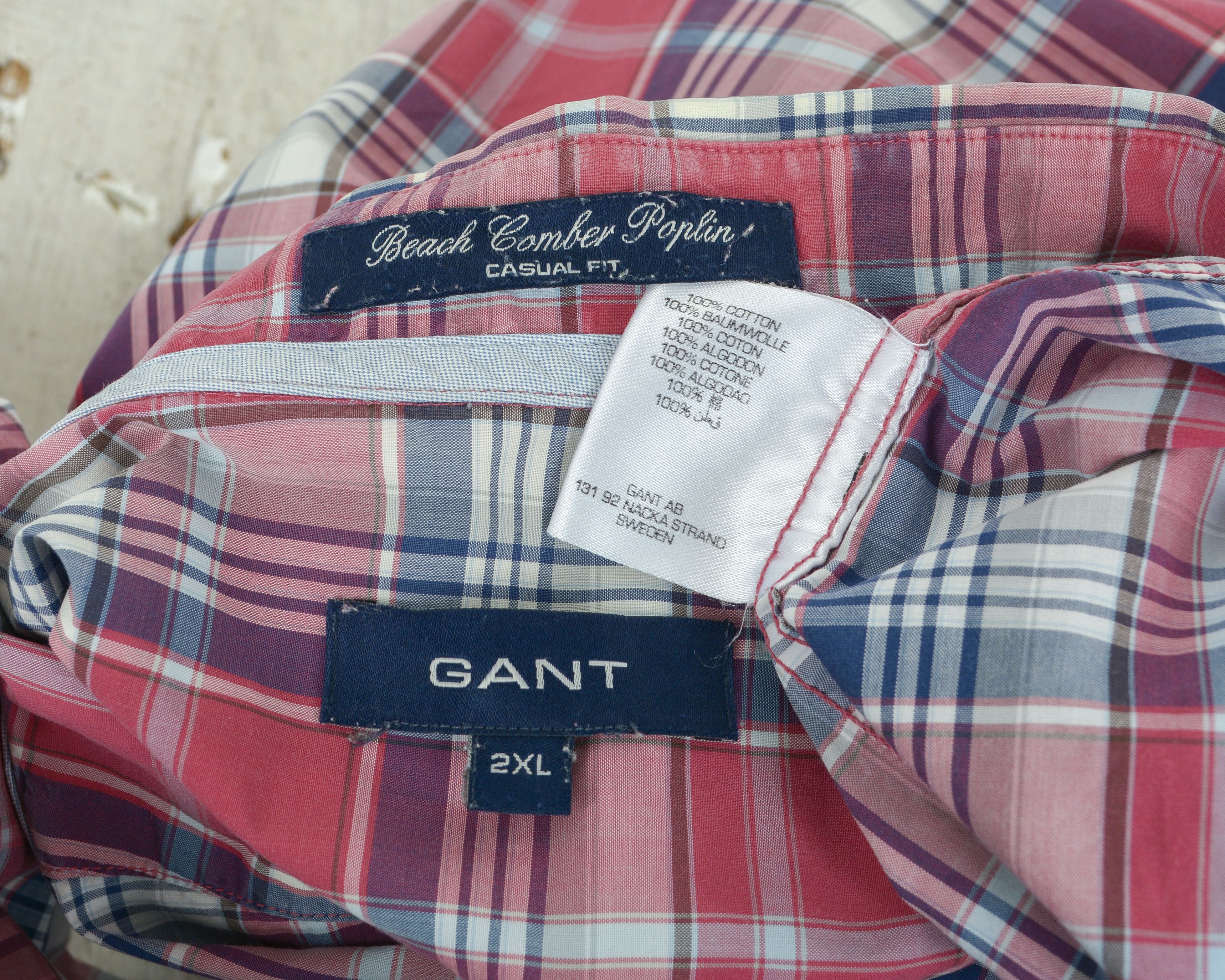 Gant Beach Comber Poplin 2XL Check Shirt Casual Plaid Long Sleeve Size US XXL / EU 58 / 5 - 2 Thumbnail