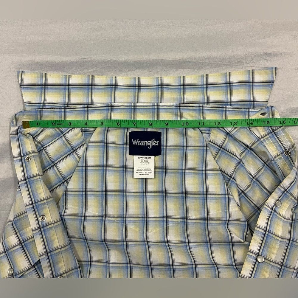 Wrangler WRANGLER Short Sleeve M Western Yoke Shirt Blue Yello Size US M / EU 48-50 / 2 - 4 Thumbnail