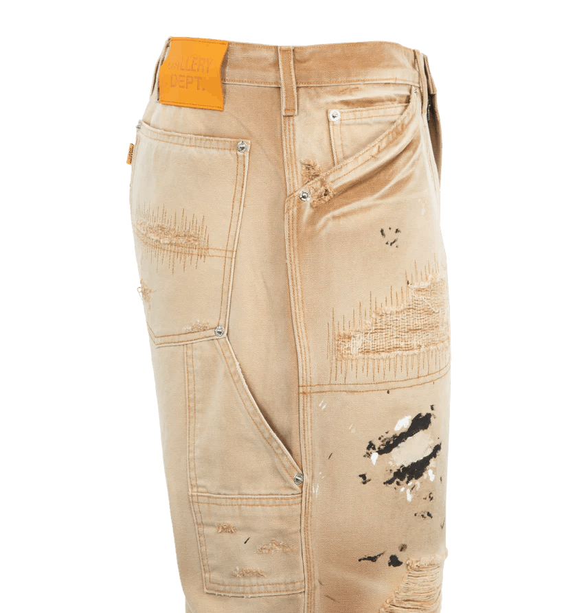 Gallery Dept. o1h1sh10525 Branko Carpenter Trousers in Beige Size US 36 / EU 52 - 3 Thumbnail