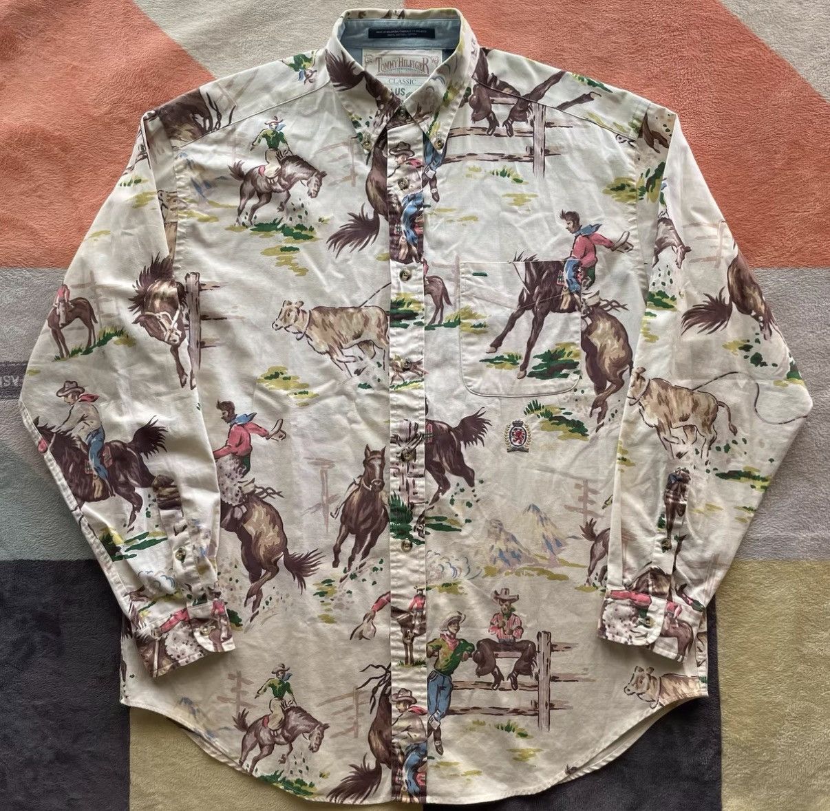 Tommy Hilfiger Tommy Hilfiger Western Ranch Print Shirt K22 Size US M / EU 48-50 / 2 - 2 Thumbnail