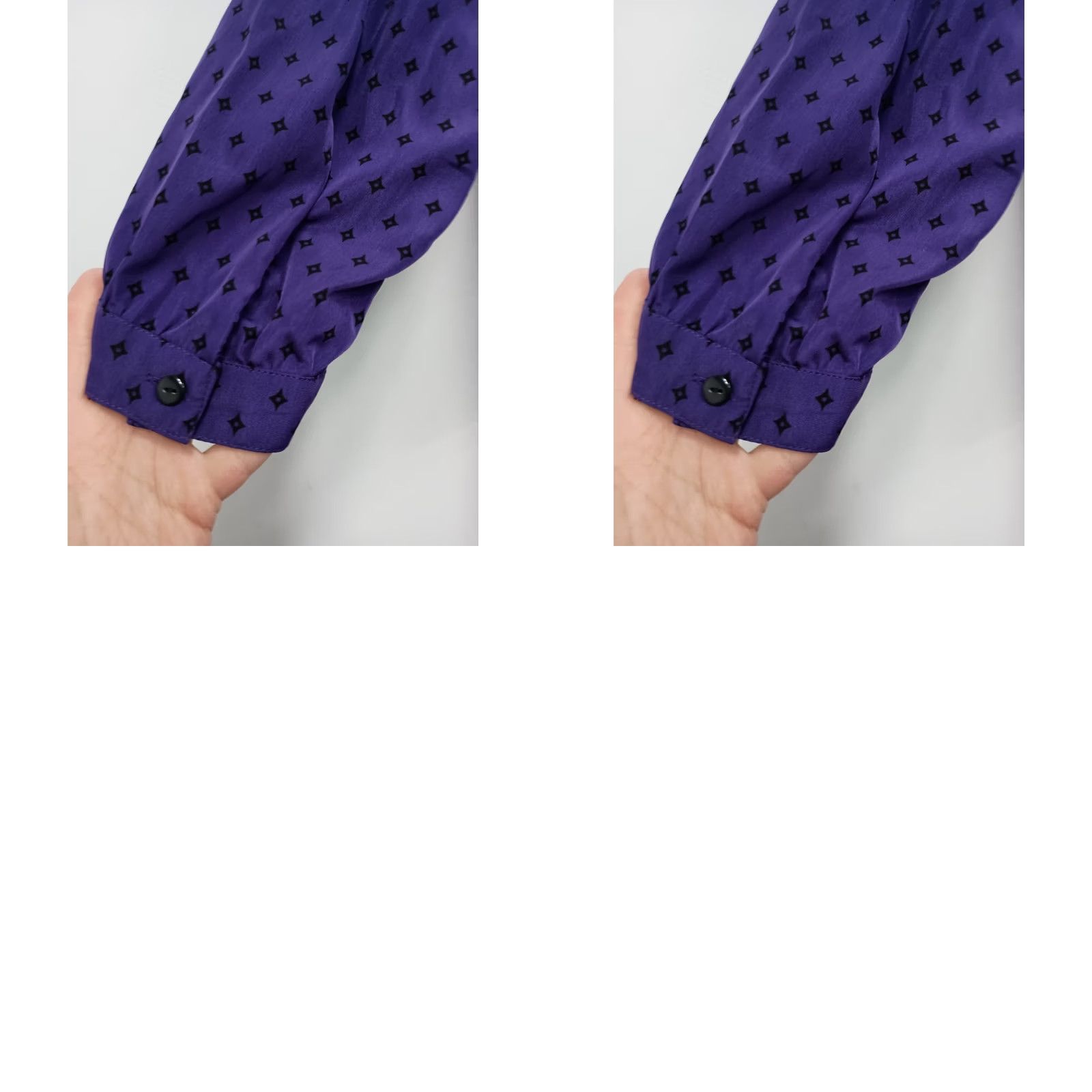 George VINTAGE George Blouse Womens Large Purple Printed Ruffle 90s Preppy Office Gothic Purple Blouse Womens L 90s City Romantic Whimsygoth Size L / US 10 / IT 46 - 9 Thumbnail