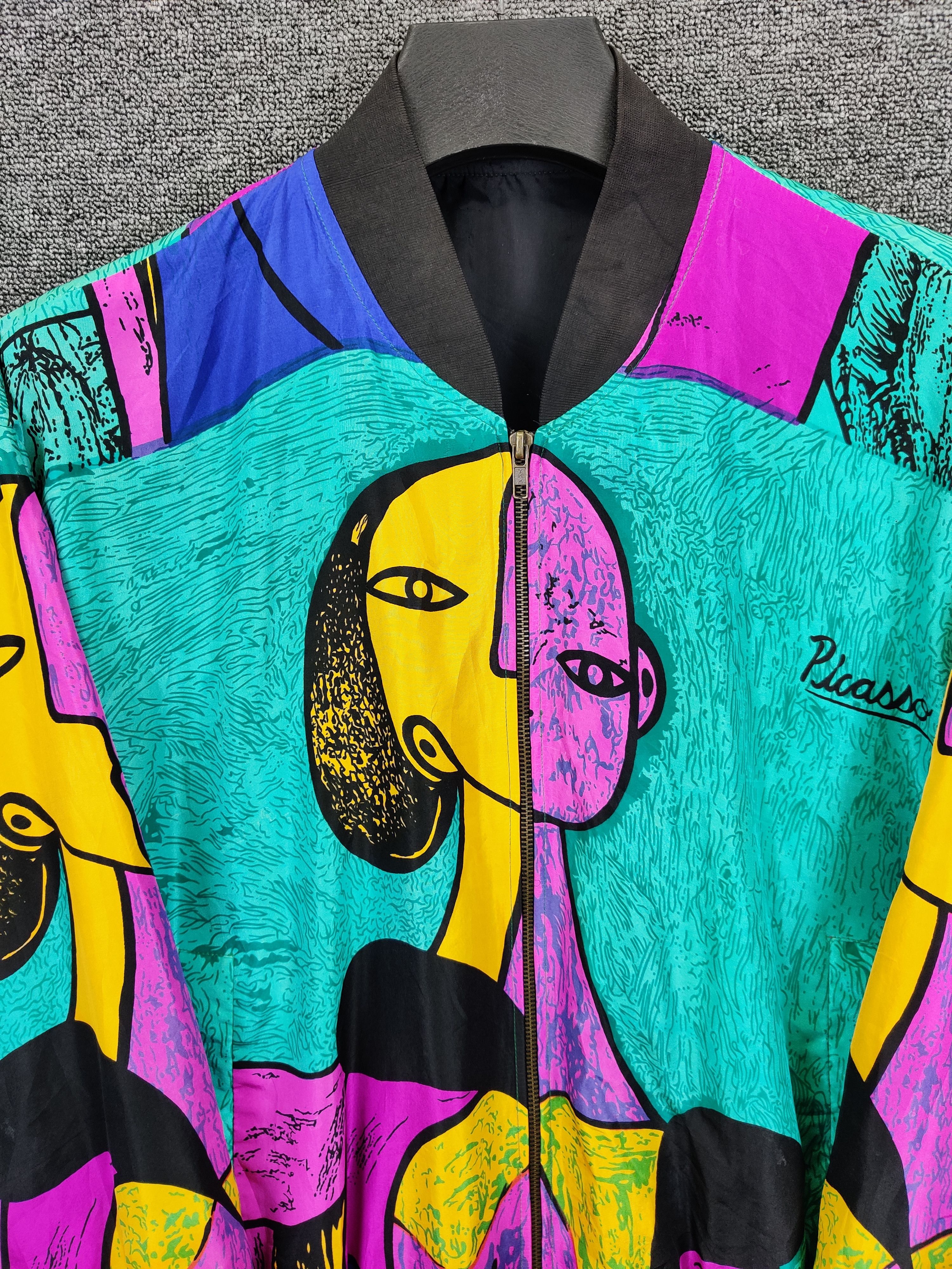 Vintage Vintage Picasso Silk Art Bomber Jacket Size US XL / EU 56 / 4 - 6 Thumbnail