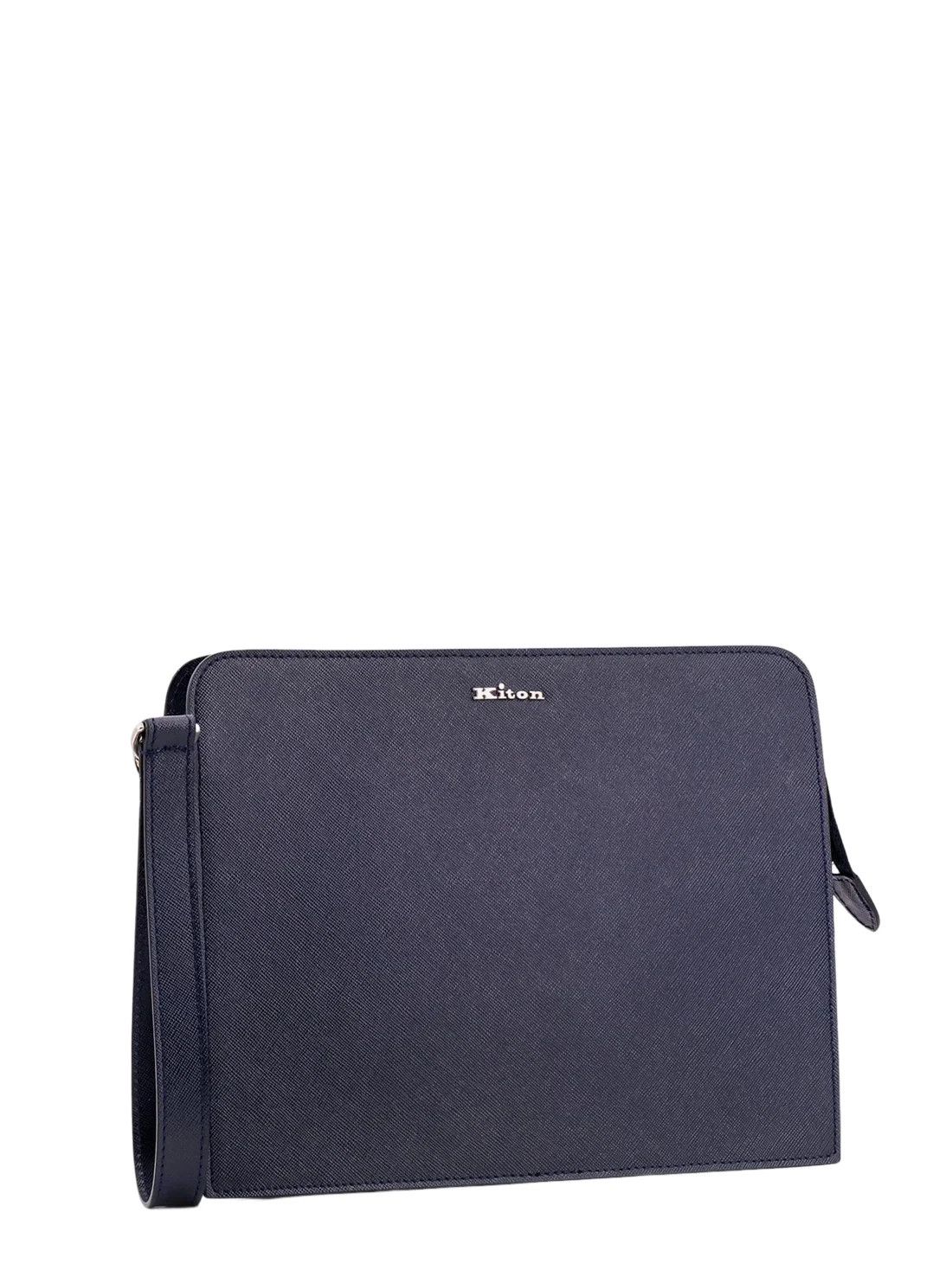 Kiton KITON Blue Leather Clutch New & Authentic Size ONE SIZE - 3 Thumbnail