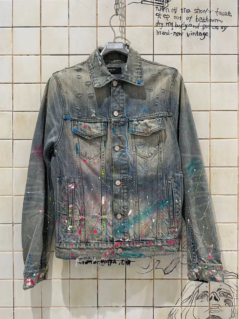 Amiri Amiri Size S Colorful splashed ink spots, worn-out effect, Size US S / EU 44-46 / 1 - 1 Thumbnail