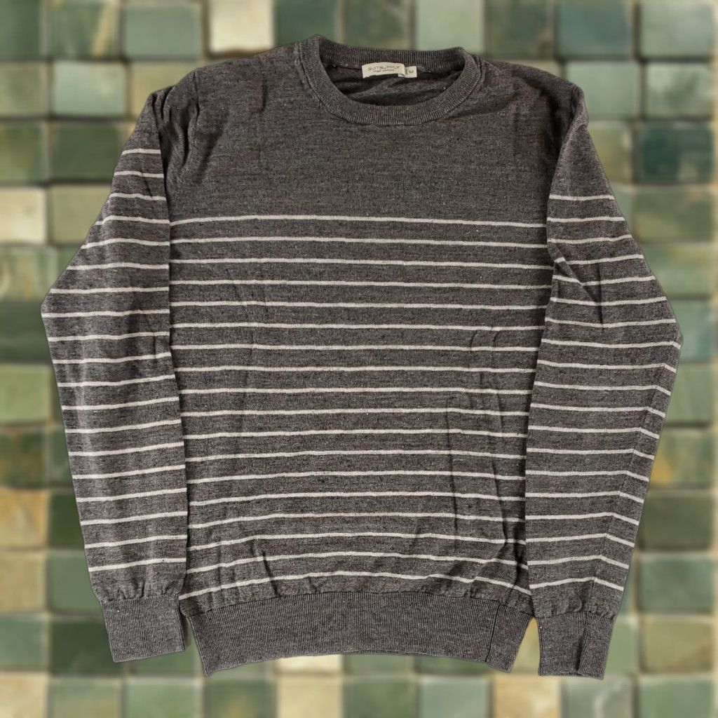 Suitsupply Suitsupply Linen Cotton Crew Neck Pullover Sweater Lightweight Gray Mens M Size US M / EU 48-50 / 2 - 1 Thumbnail