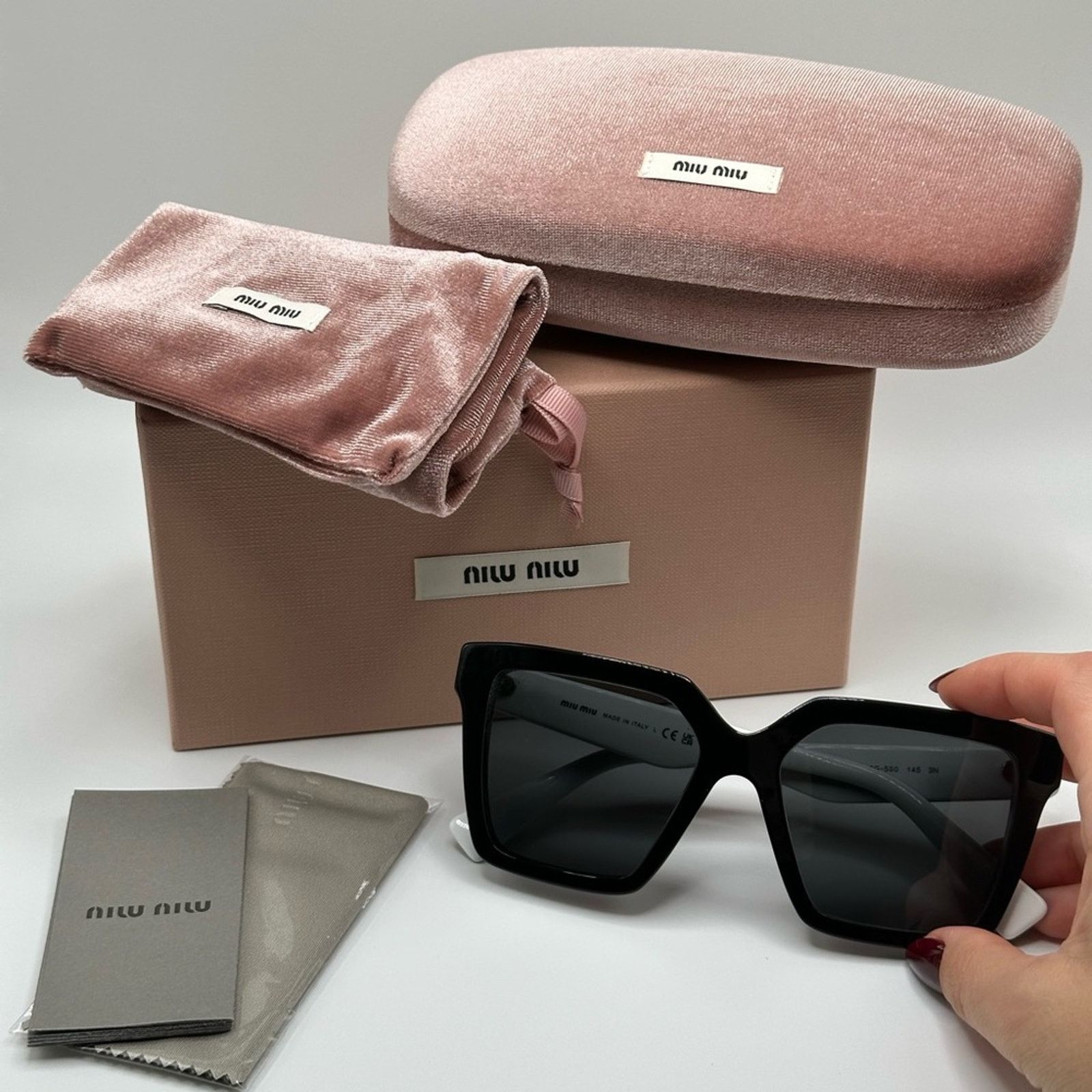 Miu Miu MIU MIU Sunglasses MU03YS 10G5S0 Black/Dark Grey Women NEW Size ONE SIZE - 11 Thumbnail