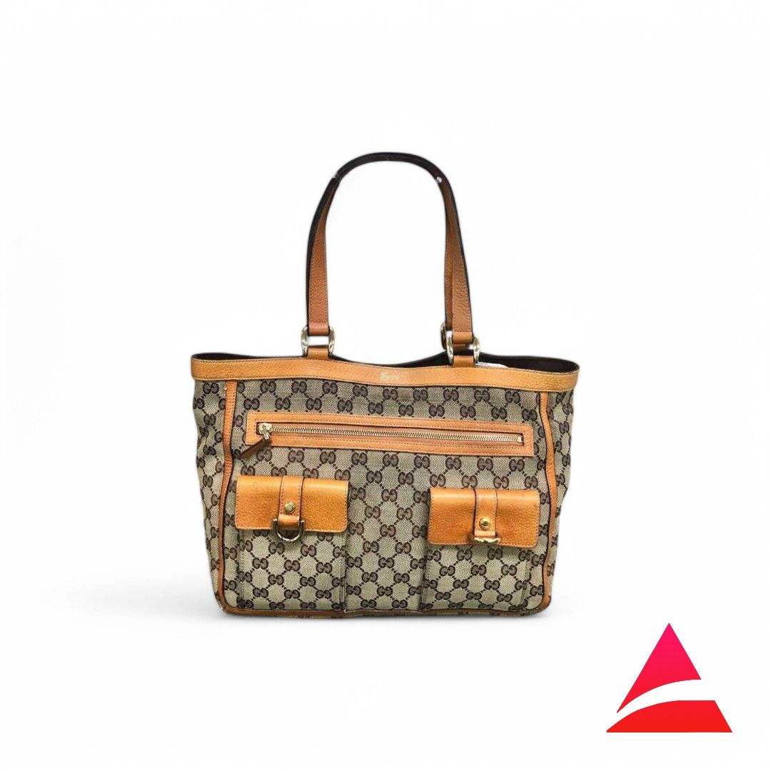 Gucci - Shoulder Bag Beige Brown Leather GG Monogram