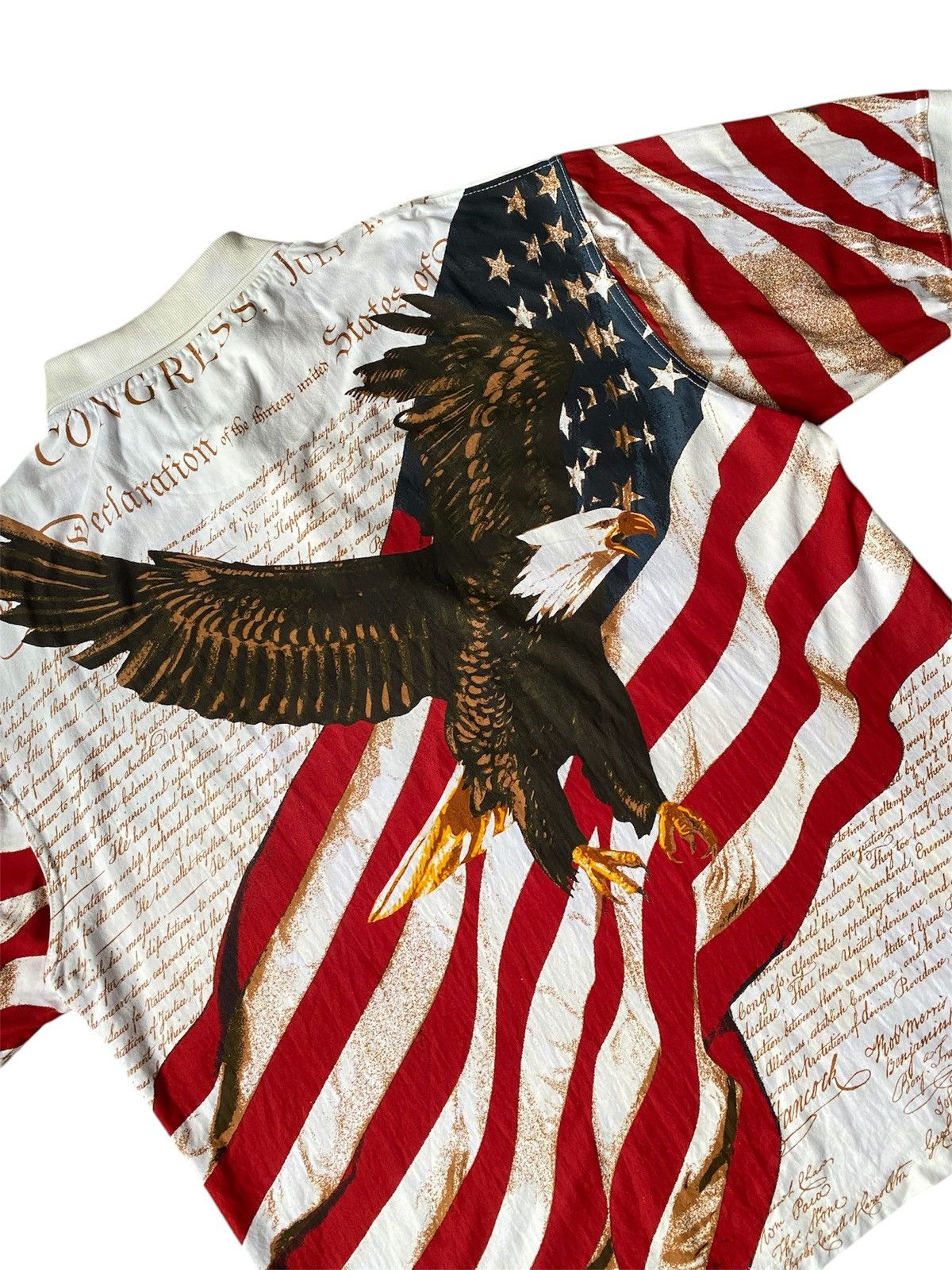 Cotton Traders × Vintage Cotton Traders USA Flag Eagle AOP Polo Shirt Size US XL / EU 56 / 4 - 4 Thumbnail