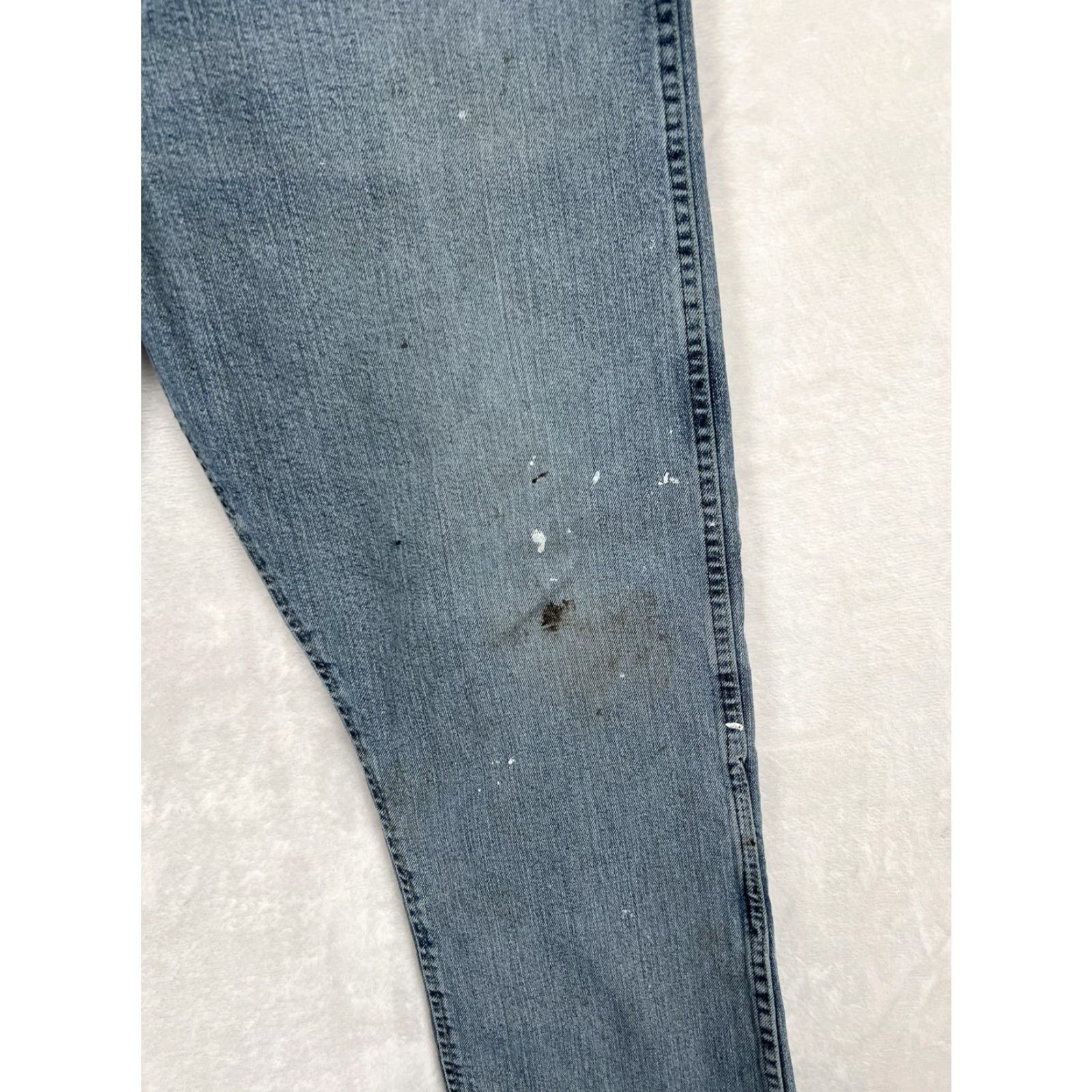 Wrangler VTG Wrangler George Strait Jeans Mens 38x28 Distressed Paint Workwear Straight Denim Blue 38 Mens Jeans Size US 38 / EU 54 - 2 Thumbnail