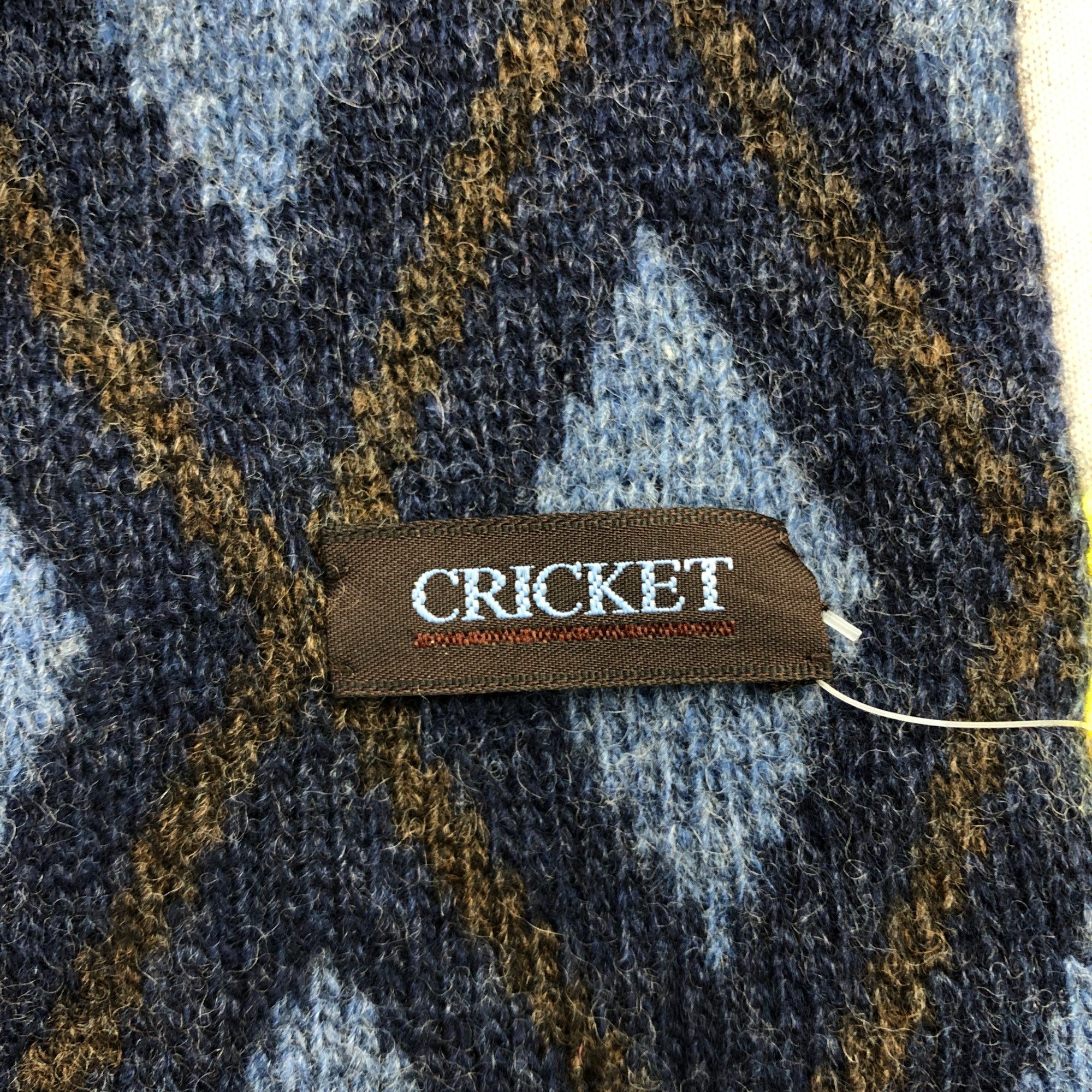 Japanese Brand Vintage Cricket Scarf Muffler Argyle Wool Knit Neck Scarves Size ONE SIZE - 4 Thumbnail