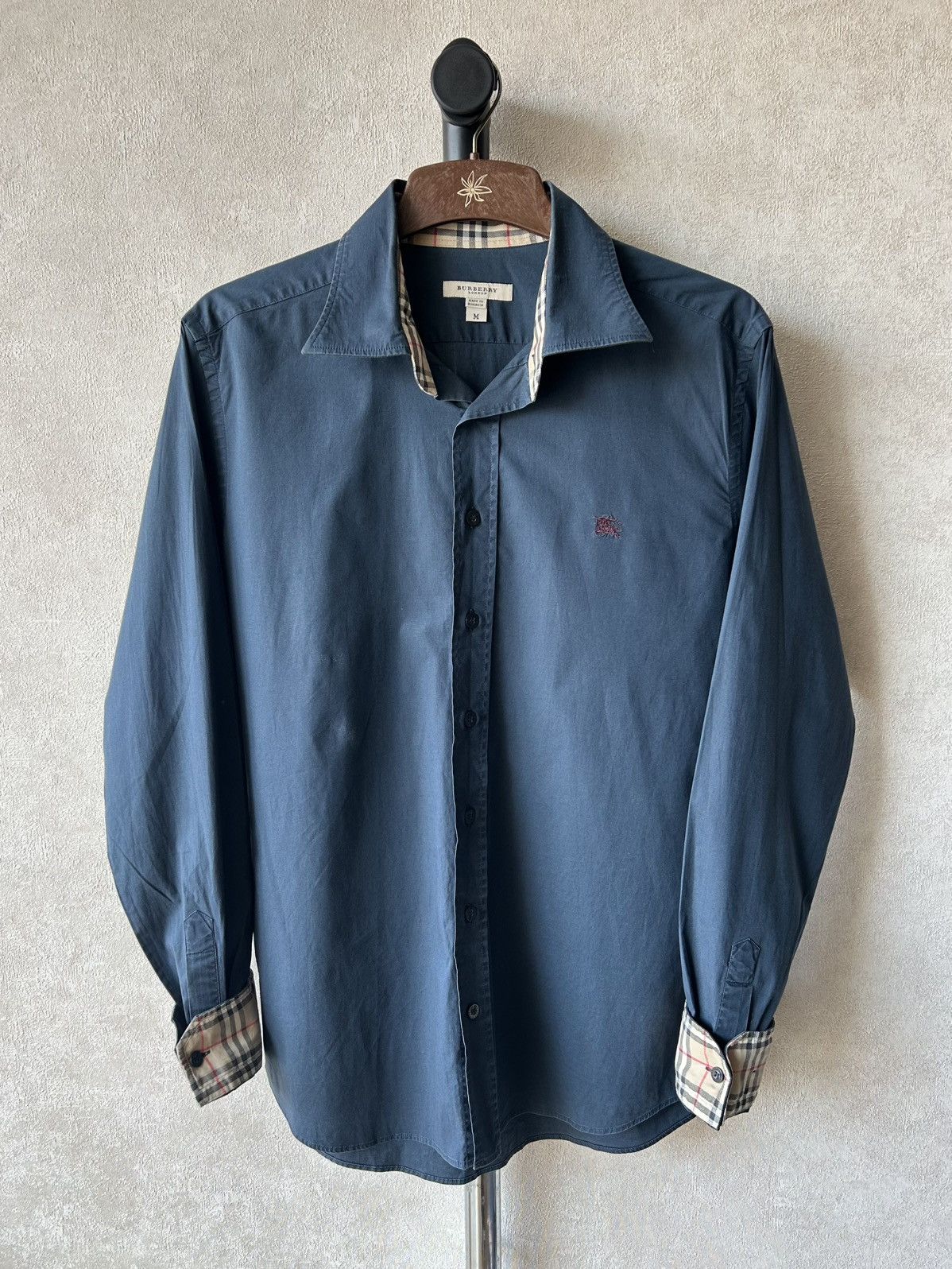 Burberry Burberry Nova Check Trim Long Sleeve Shirt Size US M / EU 48-50 / 2 - 1 Thumbnail