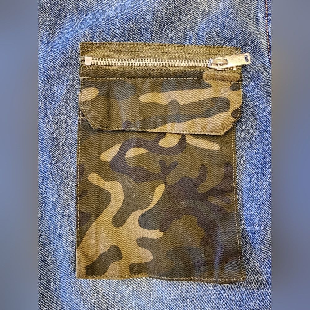 Other Five CM Blue Denim Jean Button Front Shacket Camo Shirt Size US S / EU 44-46 / 1 - 10 Thumbnail