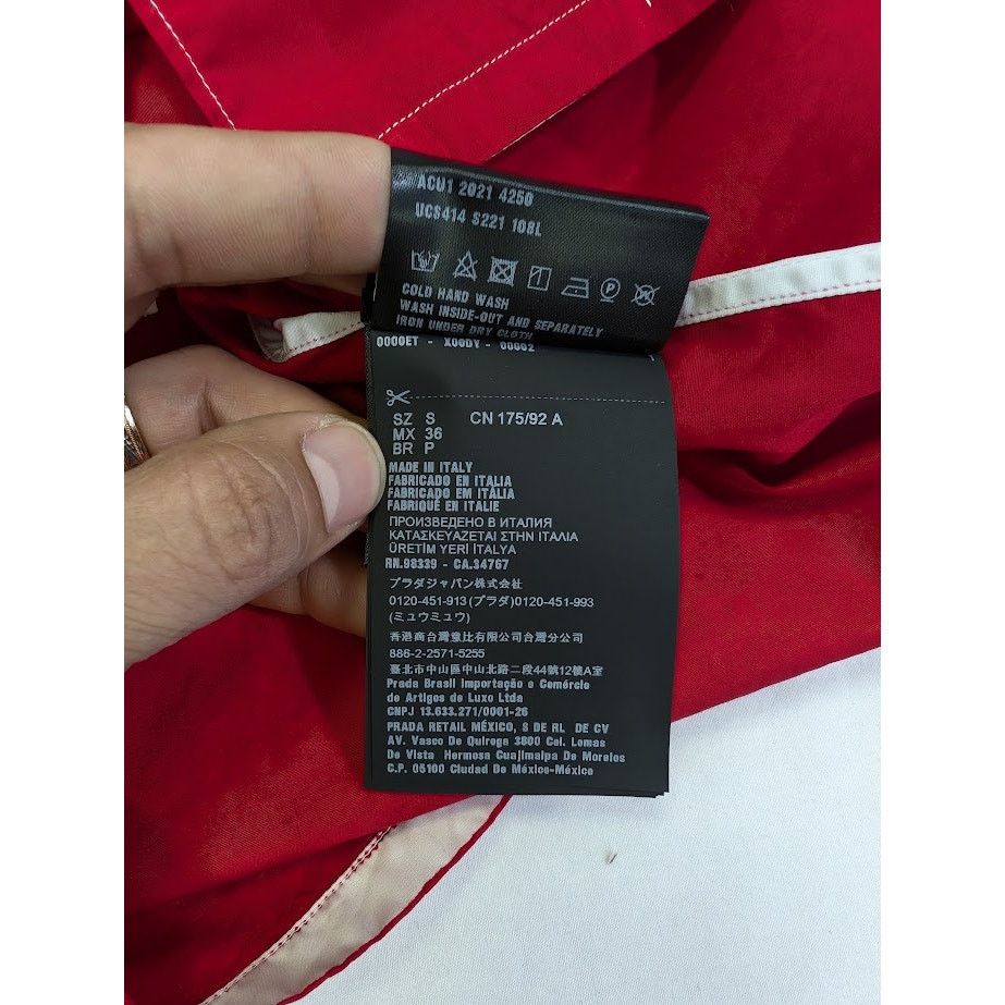 Prada o1rshd1 Popeline Shirt in Rosso Size US S / EU 44-46 / 1 - 15 Thumbnail