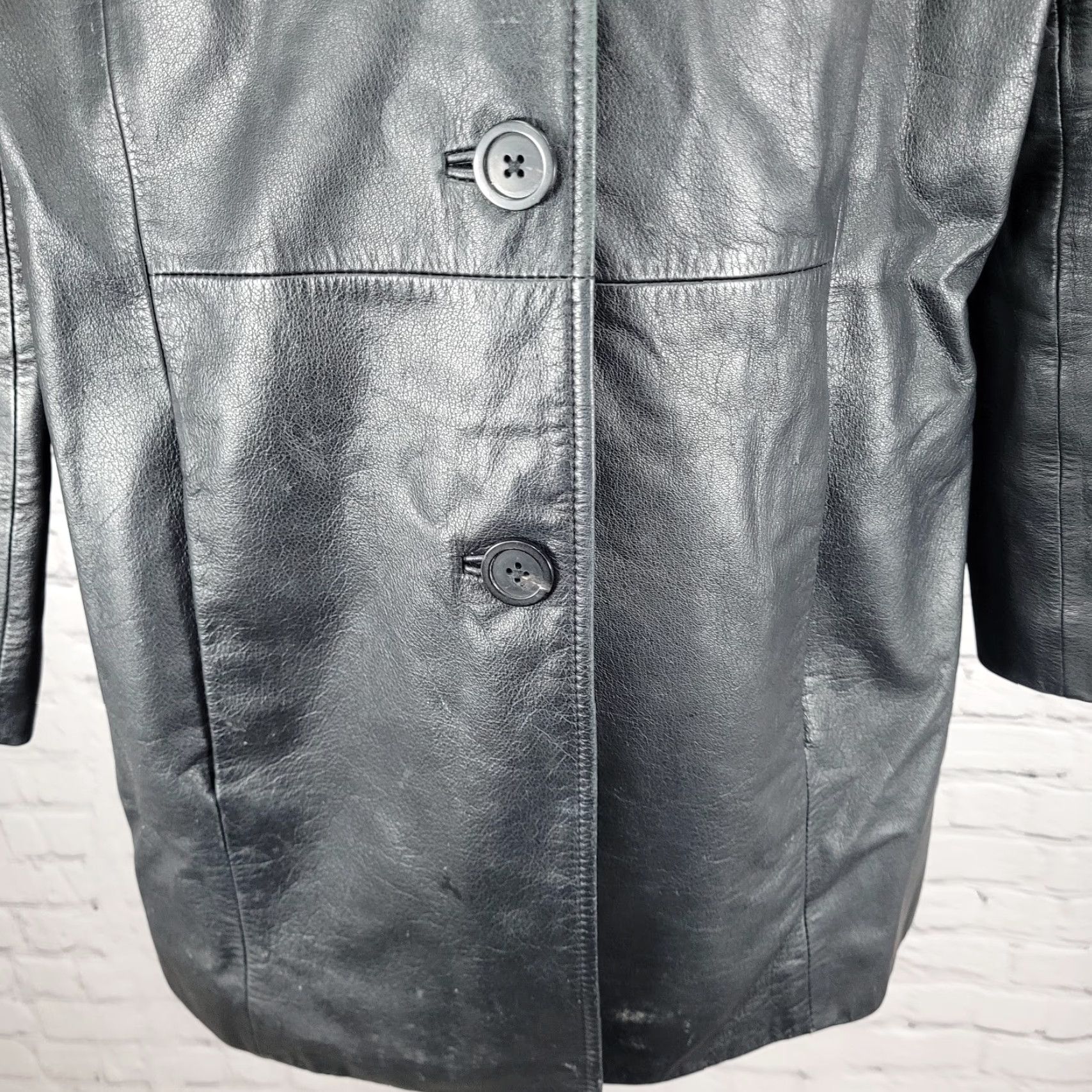 Preston & York Preston & York Jacket Women Black Leather Buttoned Pockets M 90s Classic Casual Size M / US 6-8 / IT 42-44 - 5 Thumbnail
