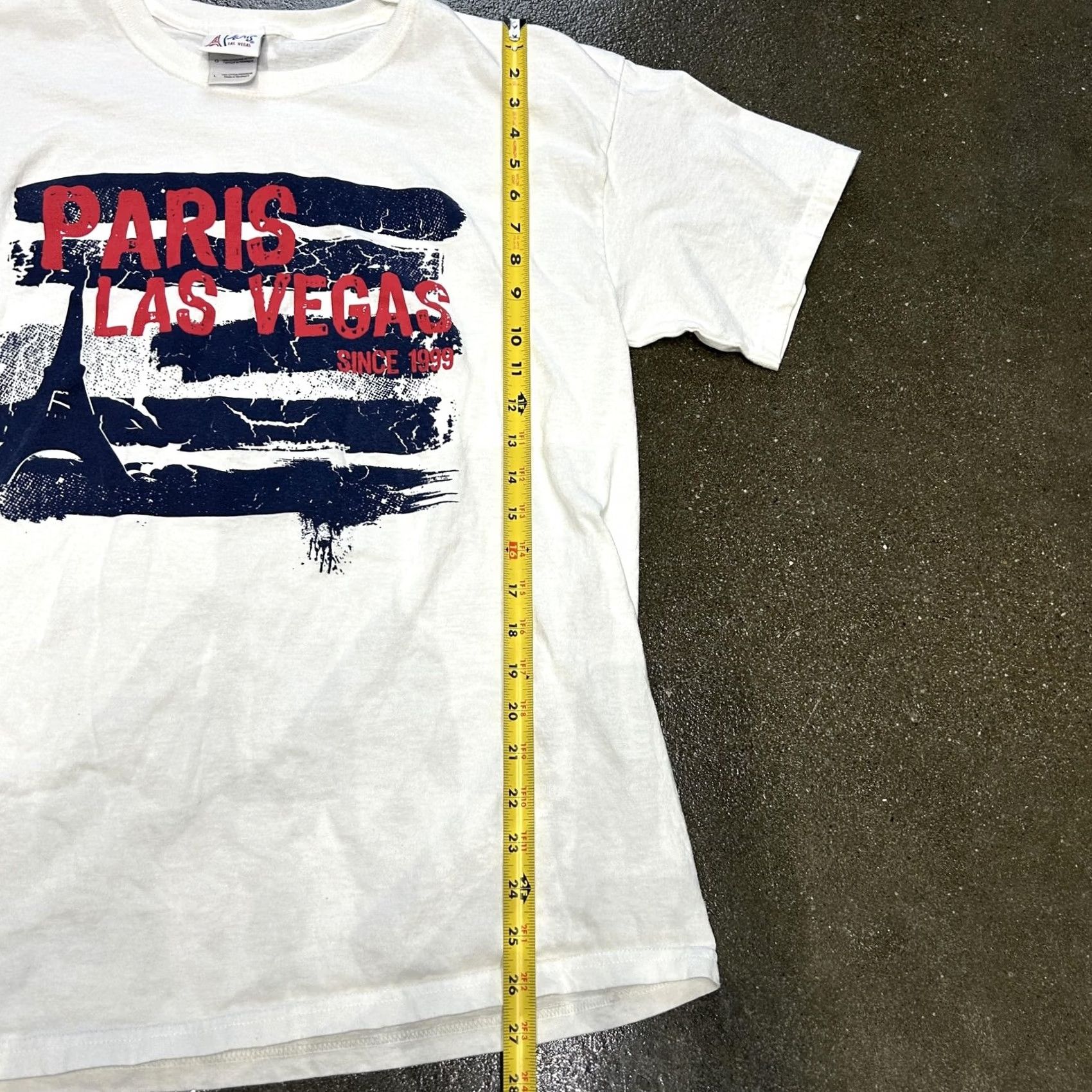 Vintage Paris Las Vegas Shirt Mens Large White Eiffel Tower Graphic Tee T-Shirt Souvenir Size US L / EU 52-54 / 3 - 5 Thumbnail