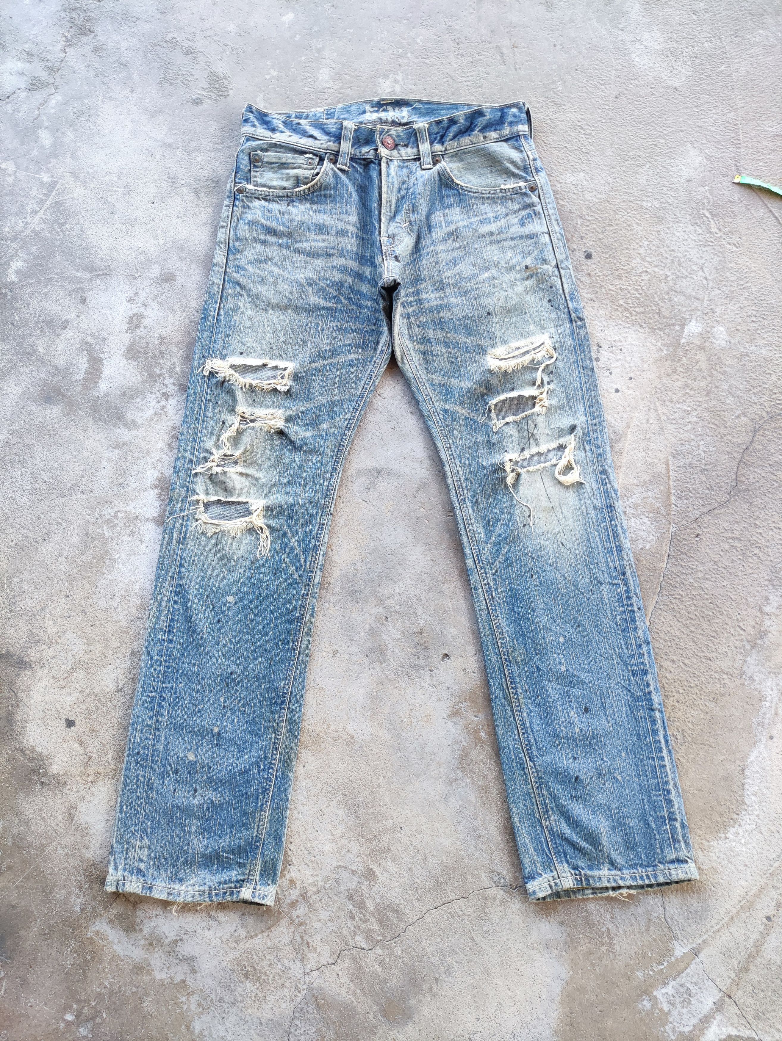 Edwin Vintage Edwin 503 Brand Distressed Ripped Denim Pants Size US 33 - 1 Thumbnail