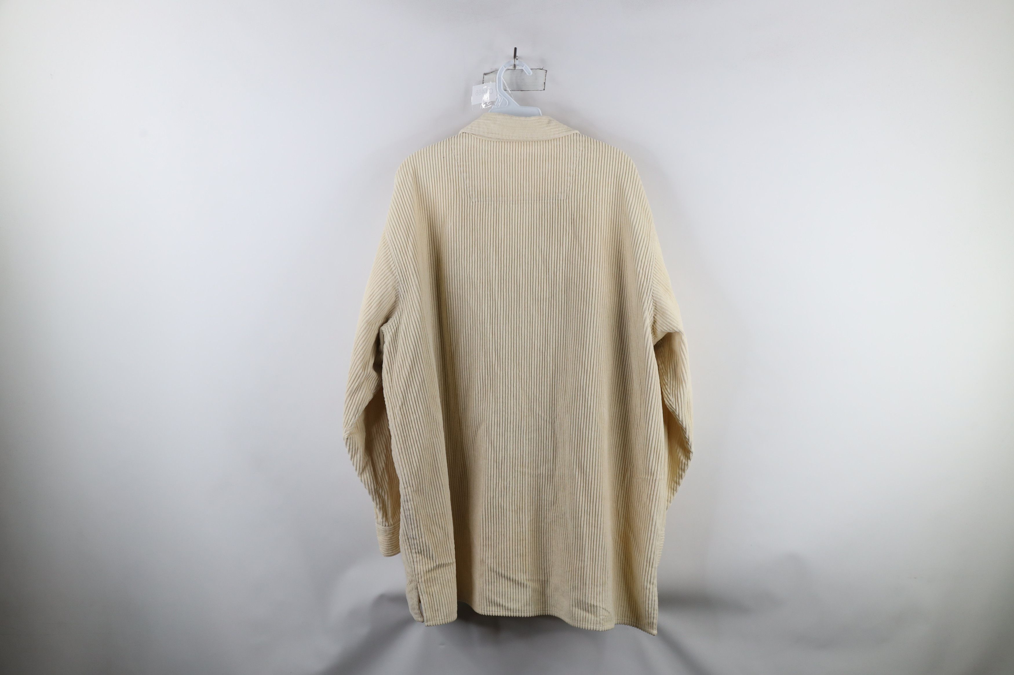Vintage Vintage 90s Streetwear Full Zip Corduroy Shirt Jacket Beige Size US XL / EU 56 / 4 - 13 Thumbnail