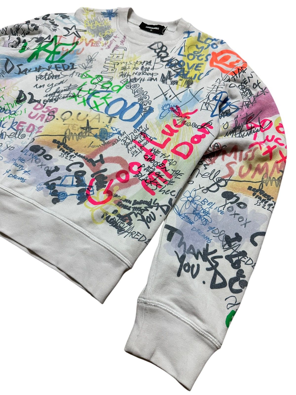Dsquared2 × If Six Was Nine × Japanese Brand RARE ‼️ Dsquared Graffiti Logo Sweatshirts Size US XS / EU 42 / 0 - 2 Thumbnail