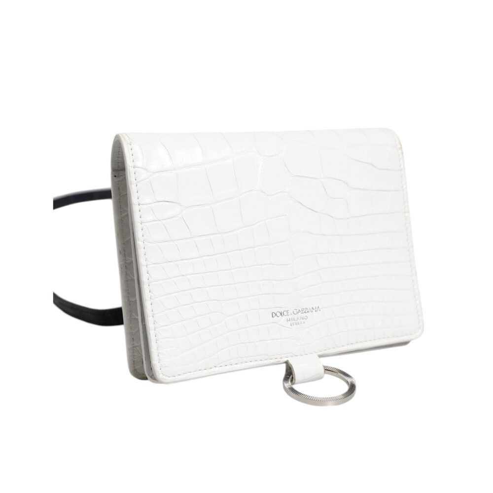 Dolce & Gabbana Dolce & Gabbana White Blue Leather Bifold Crossbody Sling Wa Size ONE SIZE - 4 Thumbnail