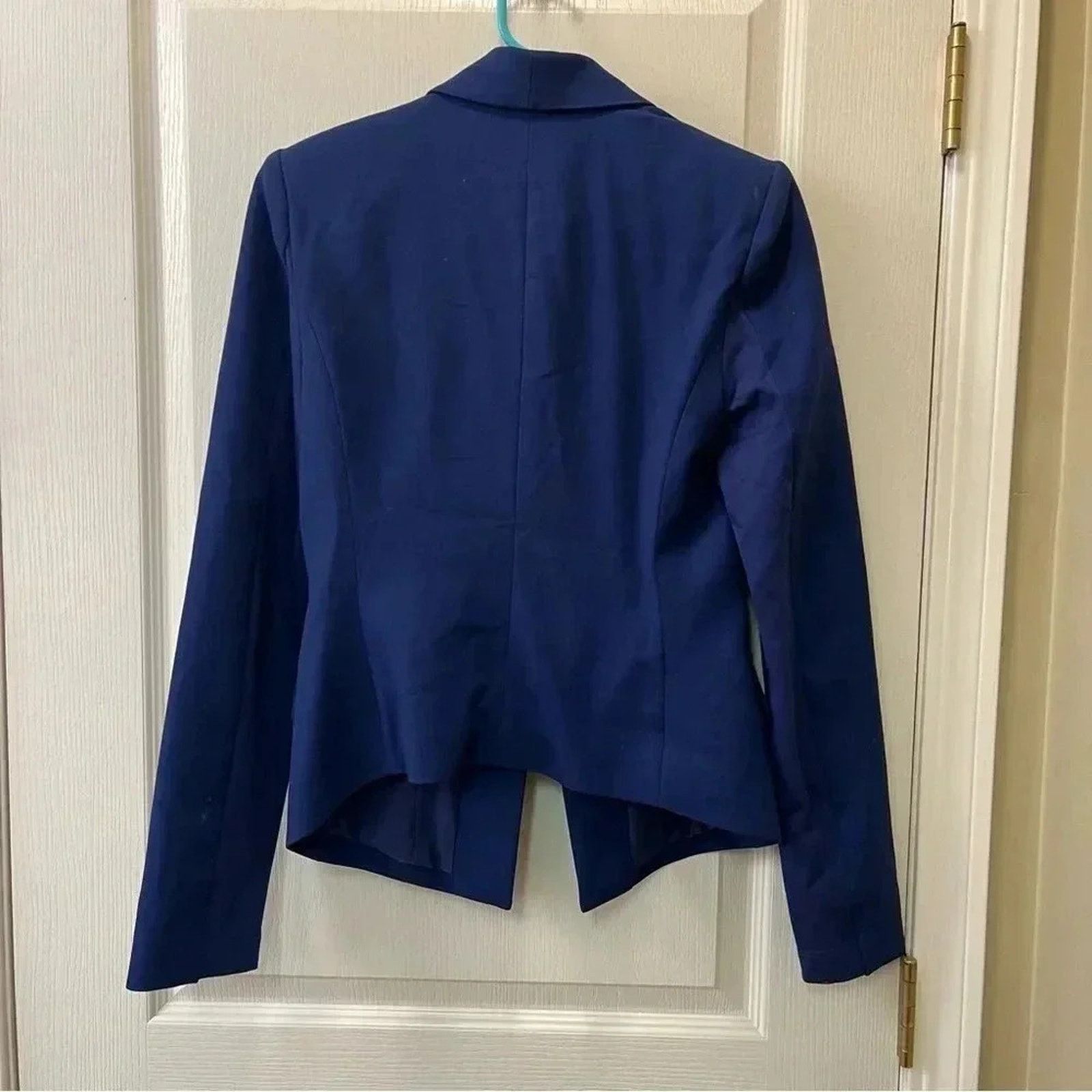 Bcbgmaxazria BCBG MAXAZRIA Blue Depth Drape Lapel Blazer Jacket Size XS Size XS / US 0-2 / IT 36-38 - 10 Thumbnail