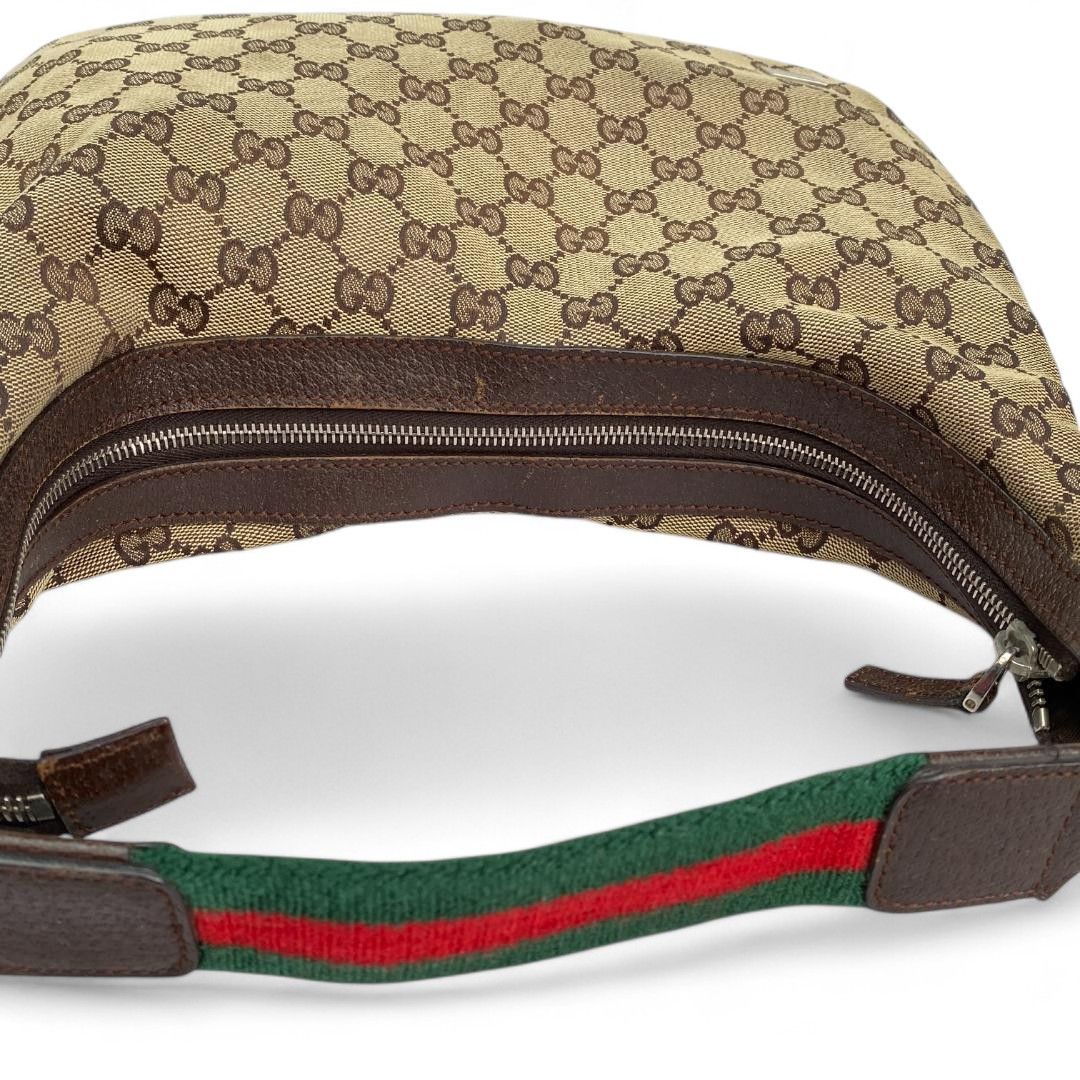 Gucci Gucci - Hobo Handbag Shoulder Bag Monogram Brown Leather GG Size ONE SIZE - 9 Thumbnail