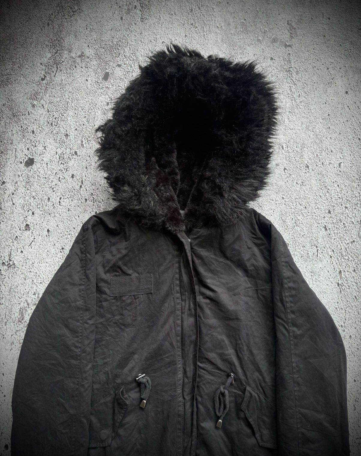If Six Was Nine Y2k Zara Full black Unisex fur jacket Size S / US 4 / IT 40 - 2 Thumbnail