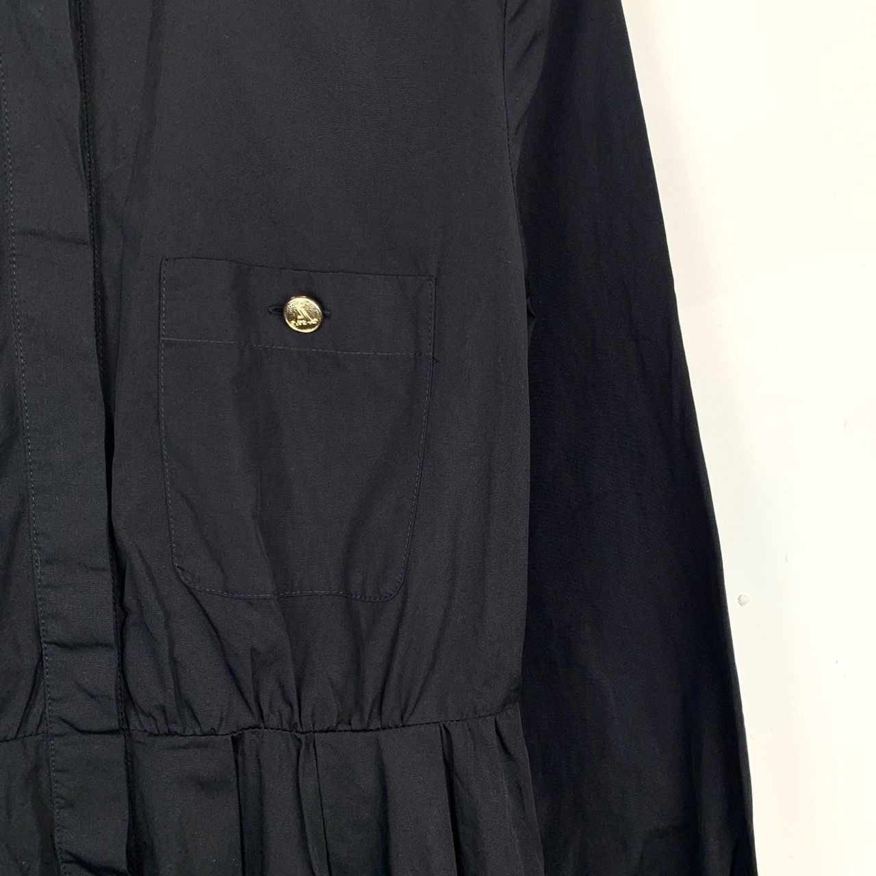 Max Mara Maxmara Black Cotton Long-Sleeve Collared Shirt Dress (Size Size XS / US 0-2 / IT 36-38 - 6 Thumbnail