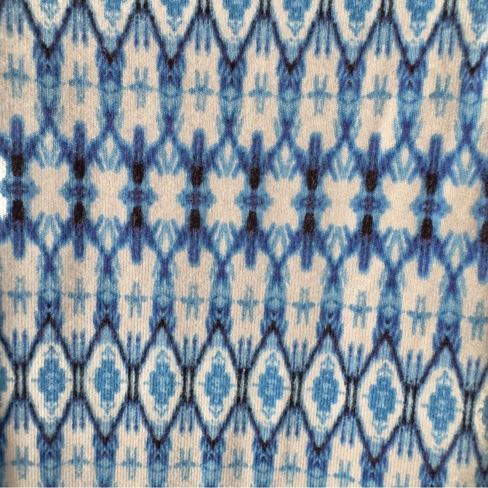 Other Dakini Blue White Patterned Babydoll Dress Mini Knee Length Size S / US 4 / IT 40 - 6 Thumbnail